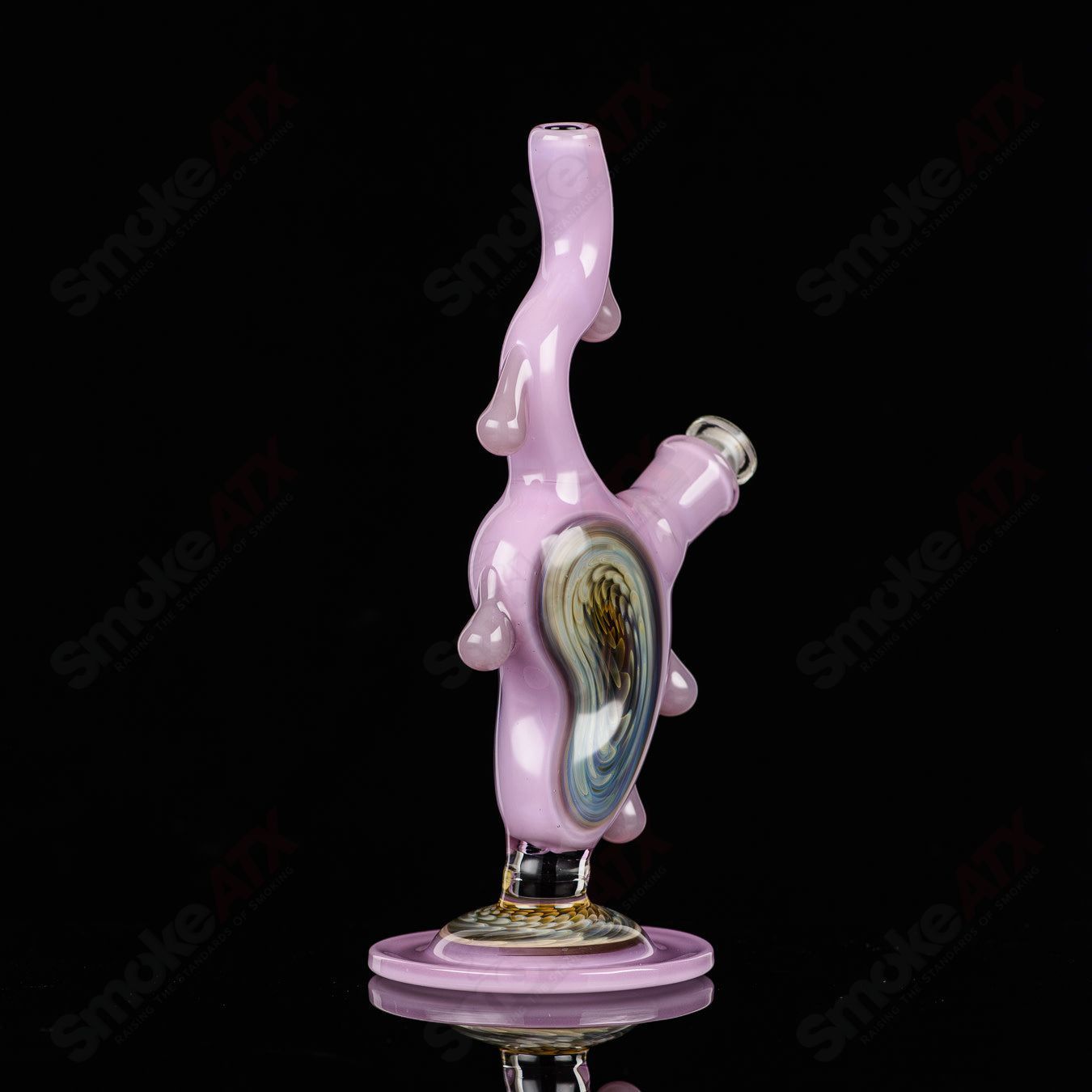 1 Dali Melting Clock Rig w Opal Accent by Scoby Glass - Smoke ATX