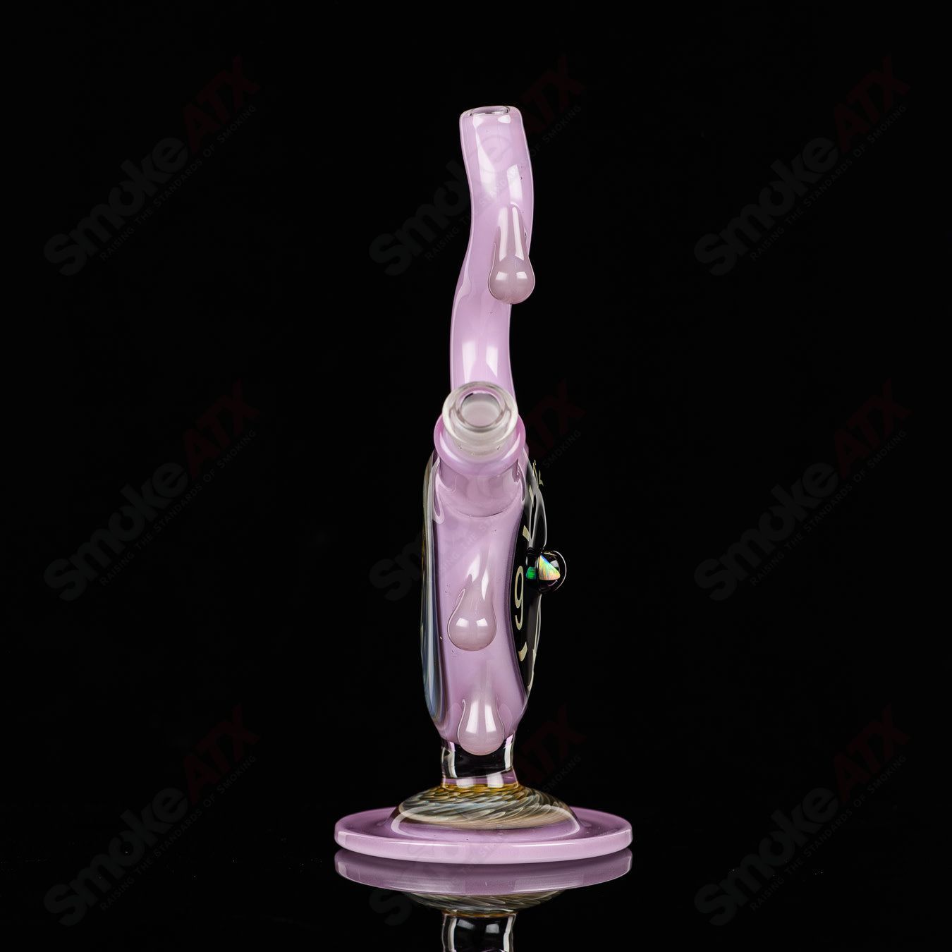 1 Dali Melting Clock Rig w Opal Accent by Scoby Glass - Smoke ATX