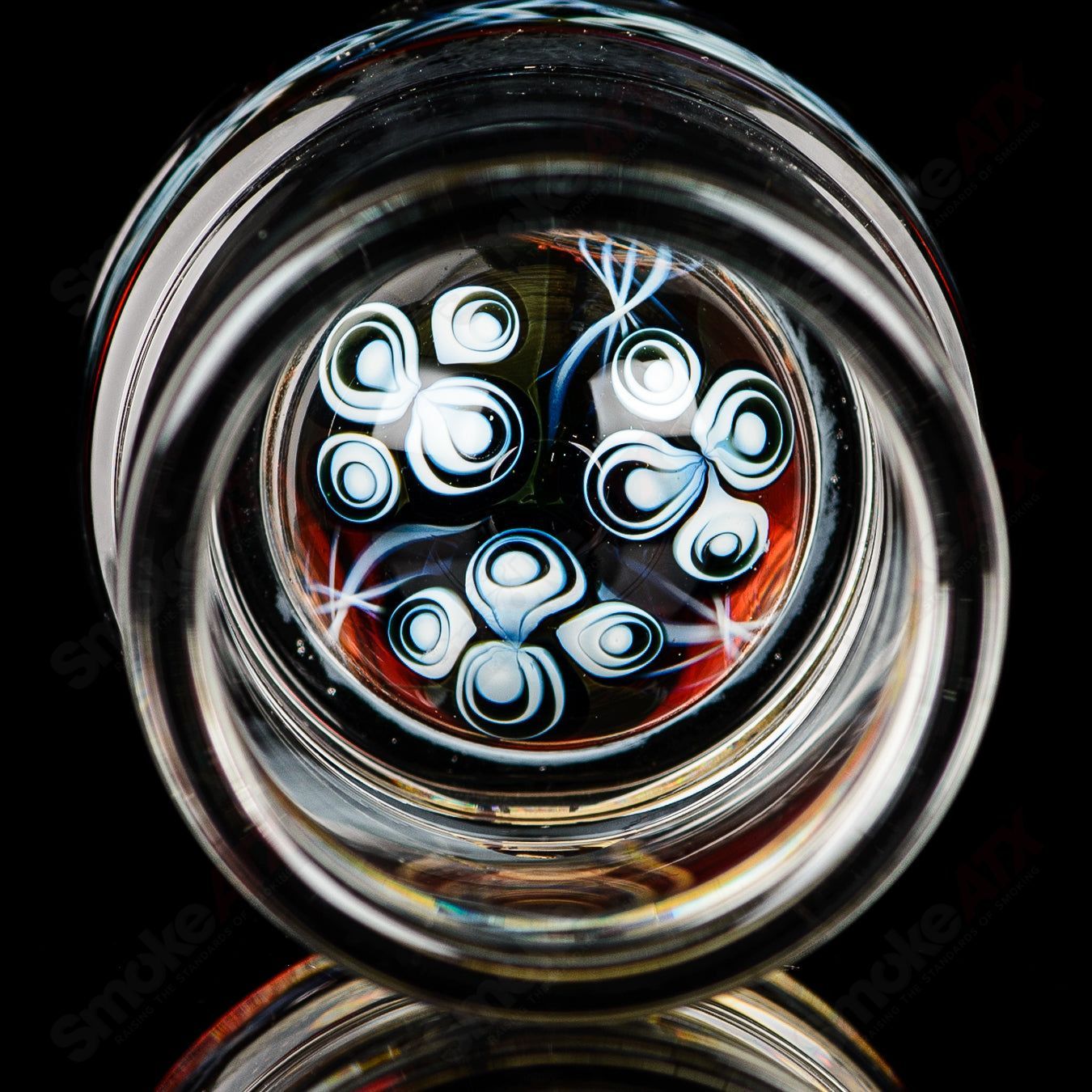 Indo Glass Dot Stack Shot Glass, heady glass cup with a single decorative dot design, clear and sturdy for shot servings.