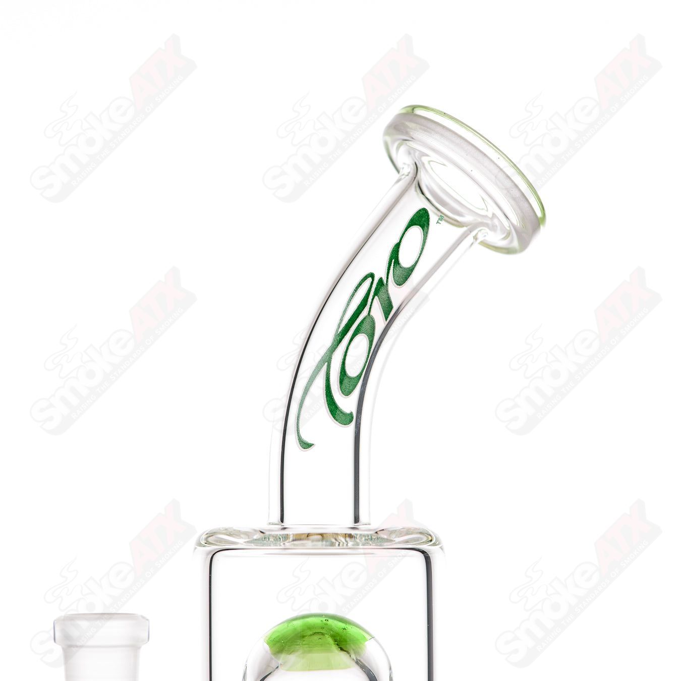 Toro Double Macro 8-Arm Tree concentrate rig with two-color accent foot and mouthpiece, made of high-quality glass.