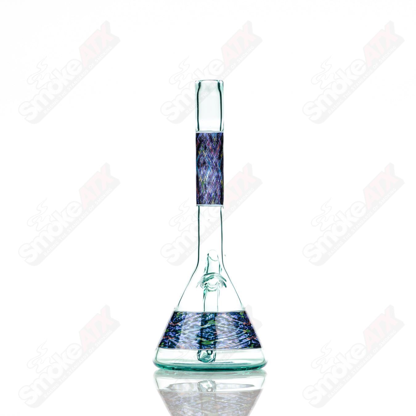 John W Glass Filla Tube, a colorful heady glass concentrate rig with intricate designs and a sturdy glass build.