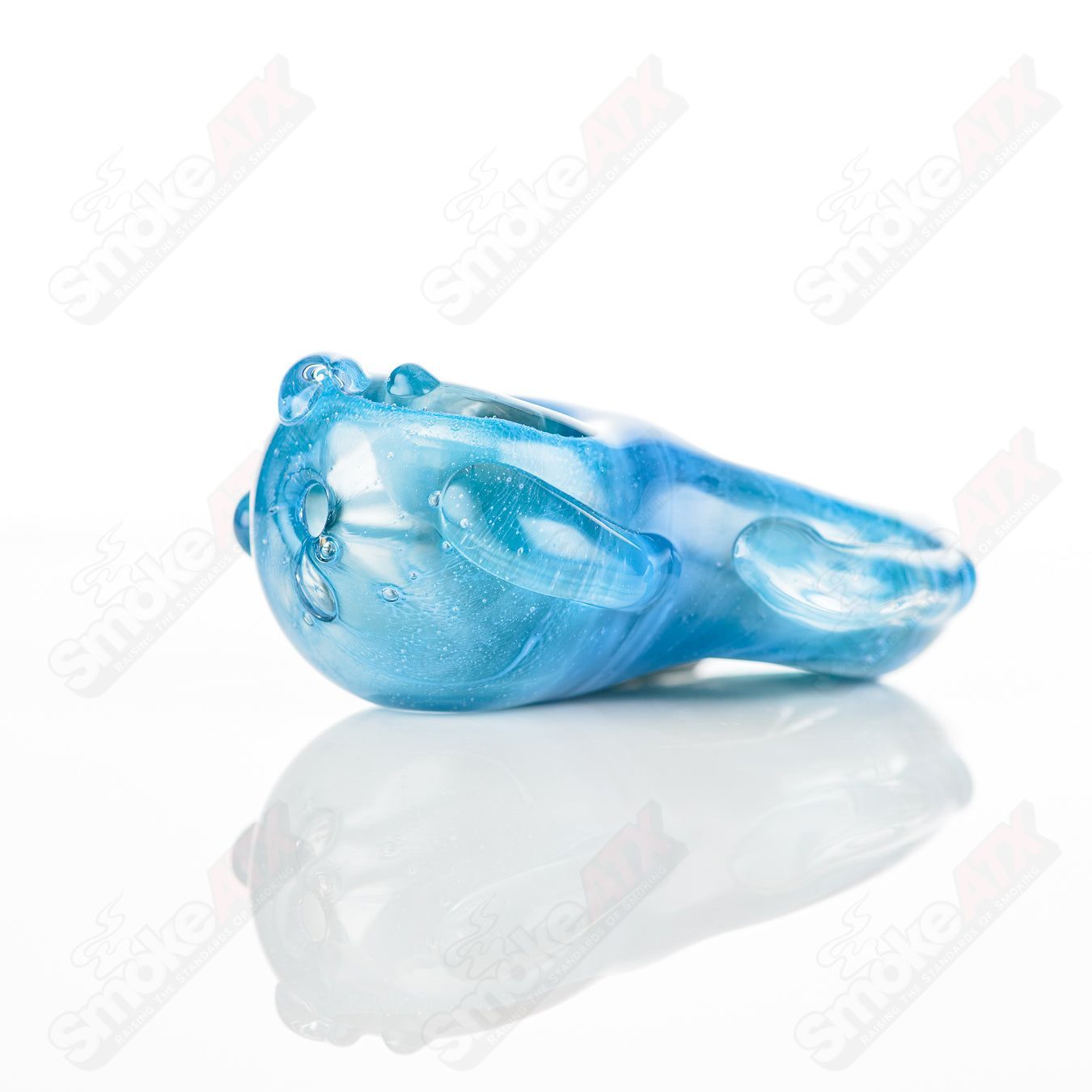 Glass Goddess Pipe by Nobody, clear smoking pipe with decorative goddess design, made of durable glass.