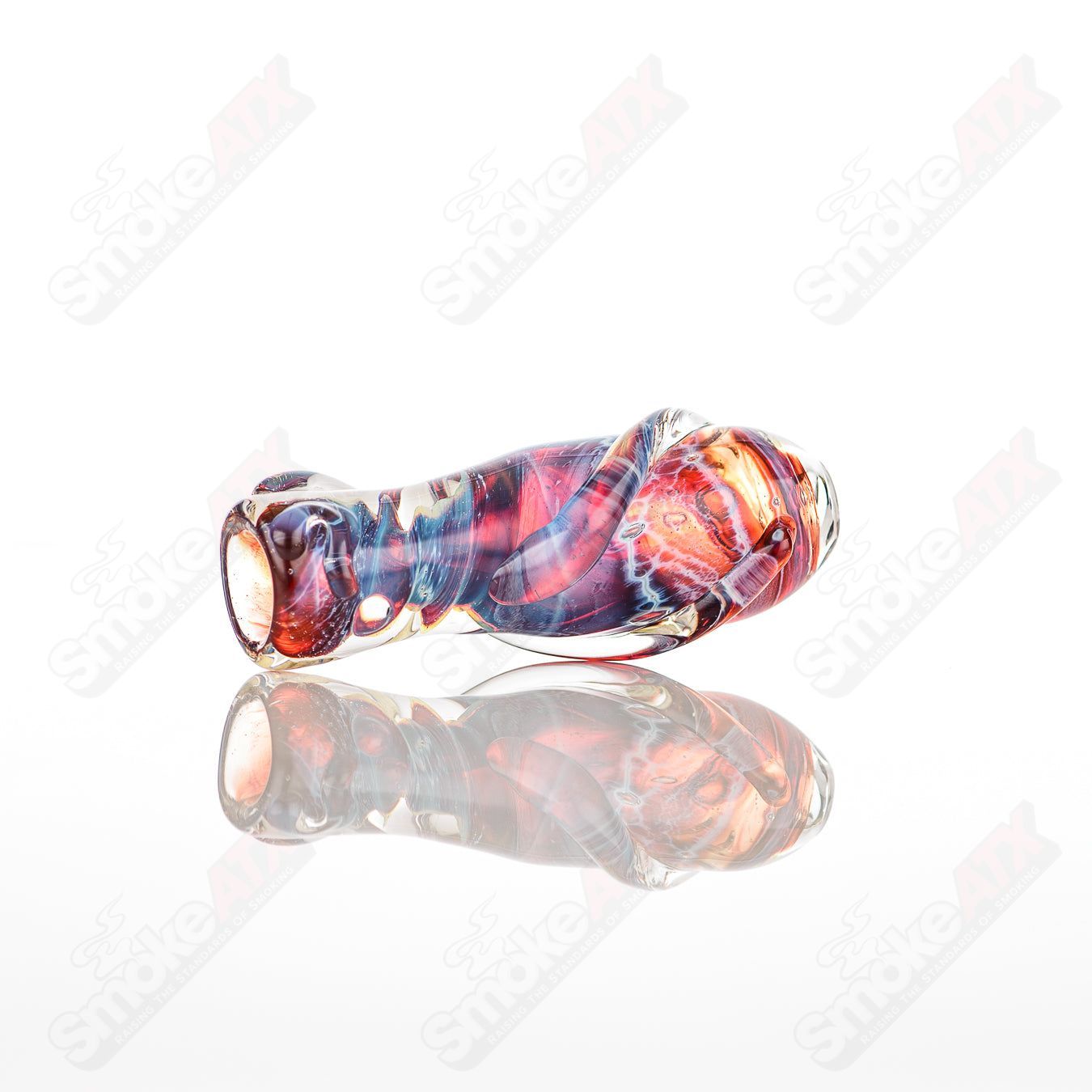 Large Glass Chillum by Nobody, clear glass smoking pipe with a straight tube design, showcasing smooth, transparent craftsmanship.