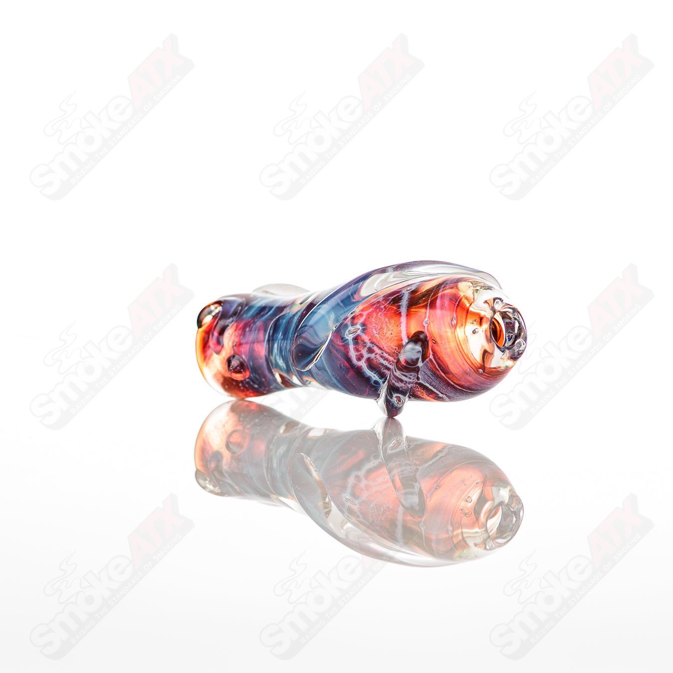 Large Glass Chillum by Nobody, clear glass smoking pipe with smooth design and compact size for easy use.