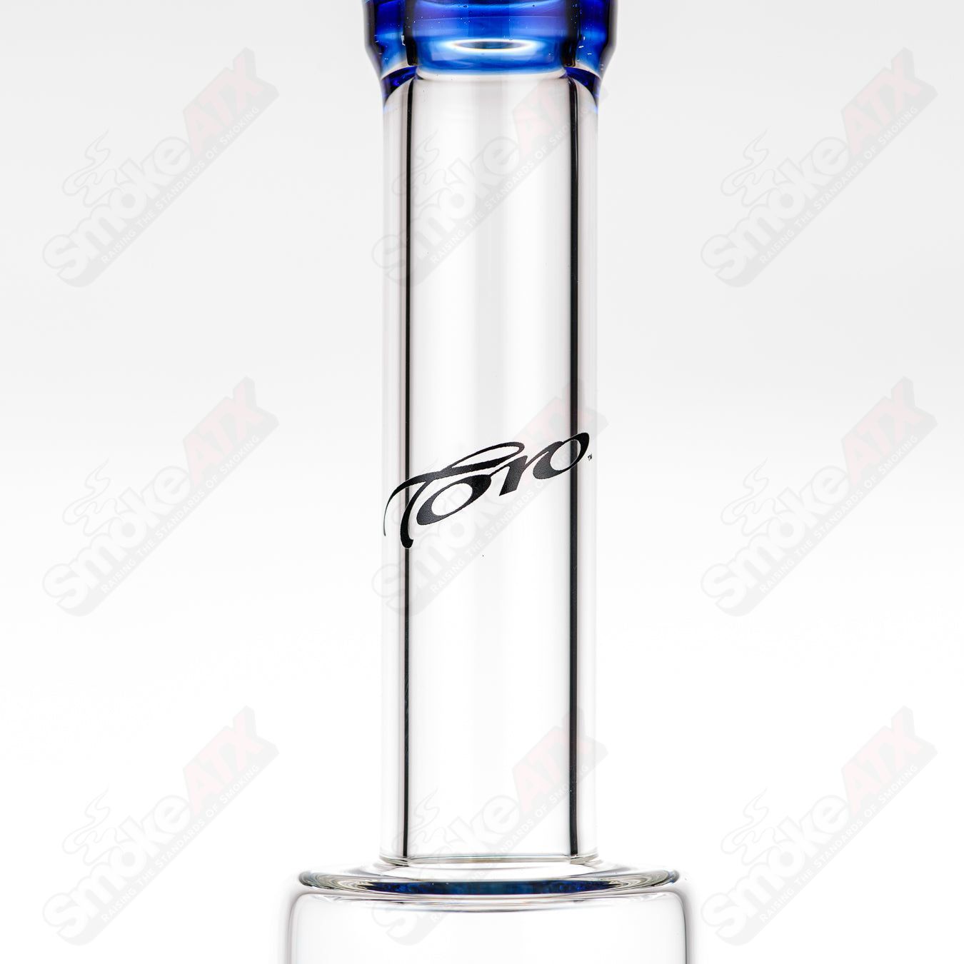Toro Mini Circ to 13-Arm Conturax glass straight tube with colorful accent, featuring a compact design and intricate glasswork.