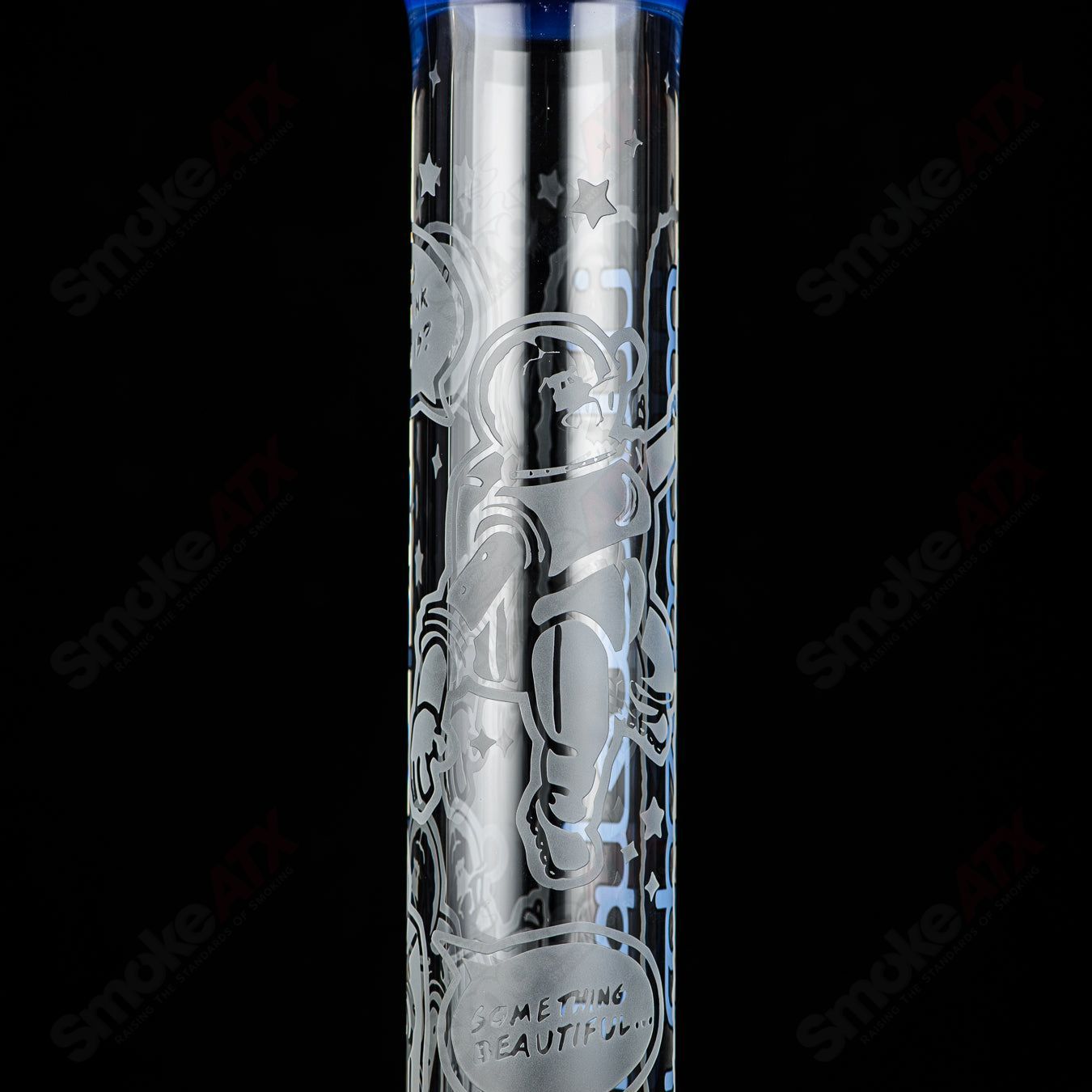 Blue Cheese Blasted Space Cadet Beaker by Illadelph, a colorful heady glass beaker with intricate blue cheese design and vibrant accents.