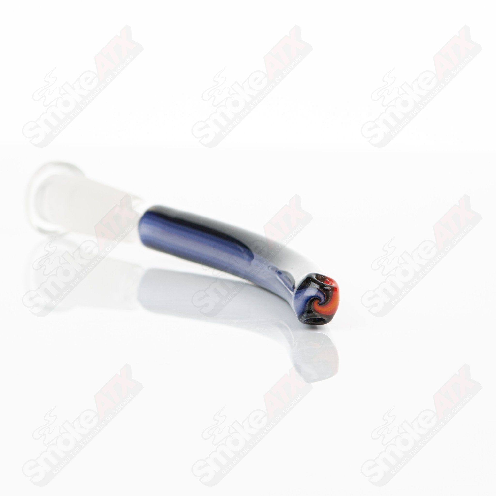 Devo Heady Glass Wig Wag Tube with Slide Devo, colorful beaker-style water pipe for smoking, vibrant glass design.