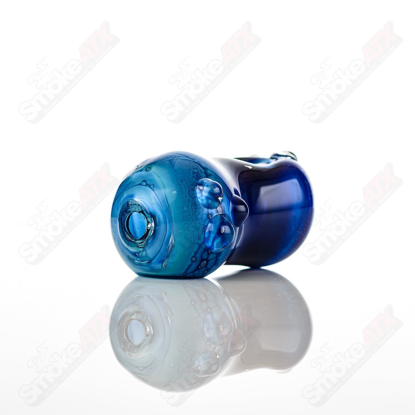 Glass by Nobody #10 Bean Spoon Pipe, clear glass with a bean-shaped bowl, designed for smoking use.