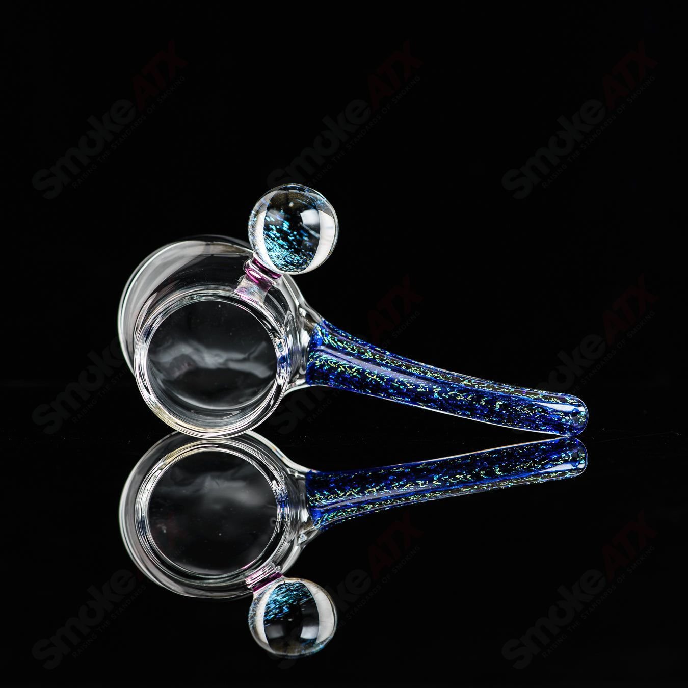 Glass Dichro Proxy Attachment by Justin Freeman, a colorful, reflective glass accessory for jewelry or art projects.