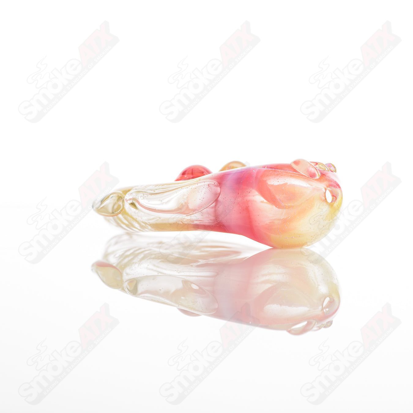 Glass Goddess Pipe by Nobody, a clear glass smoking pipe with intricate goddess design, suitable for herbal use.