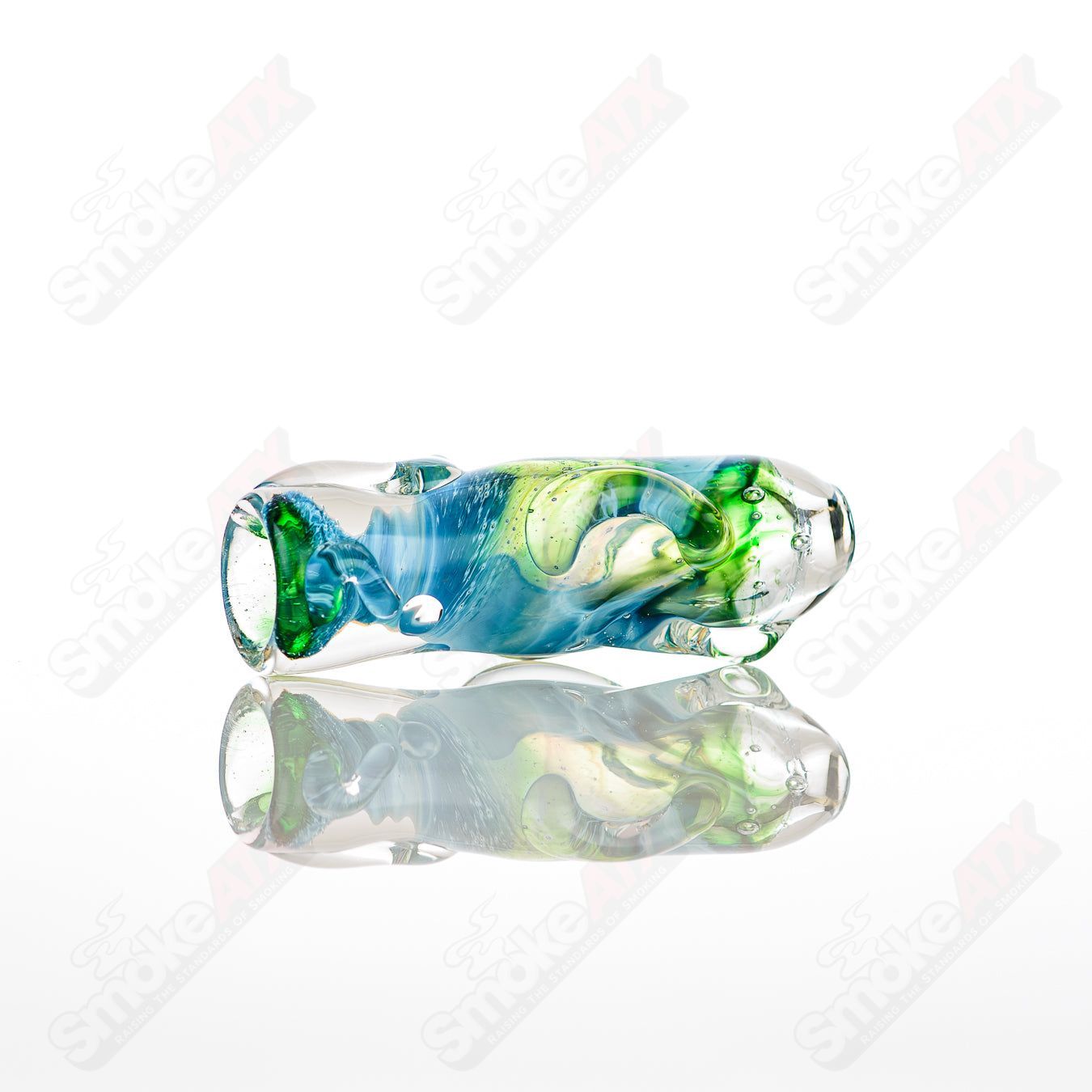 Large #10 Chillum Glass pipe by Nobody, clear glass with a straight cylindrical shape for smoking.