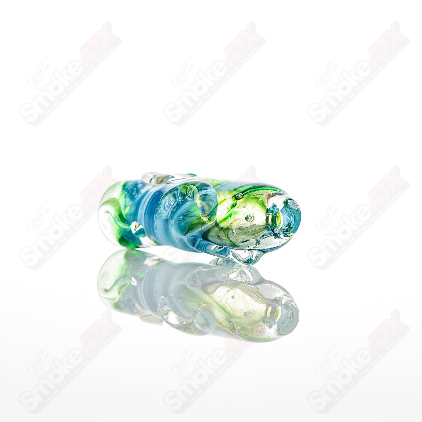 Large #10 Chillum Glass by Nobody, clear glass chillum pipe with a straight design, perfect for discreet use.