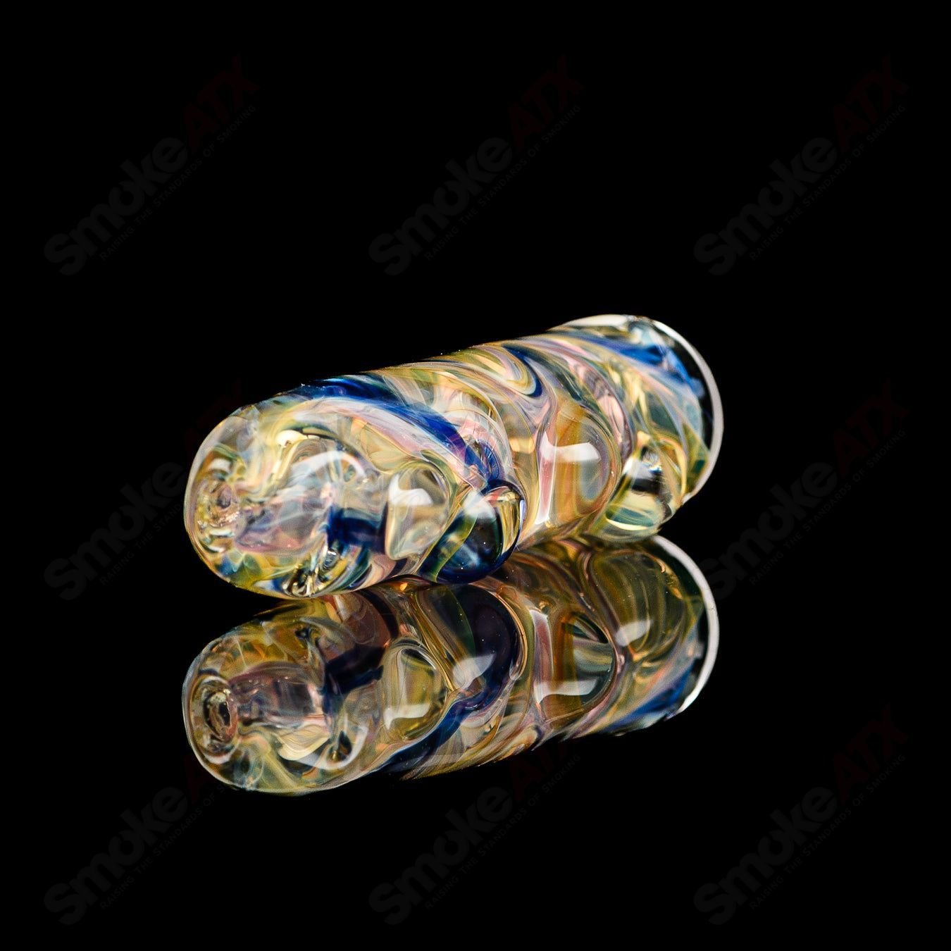 Clear glass Texas Hot Glass #10 Taster Chillum with smooth shape and transparent finish, designed for smoking or tasting sessions.