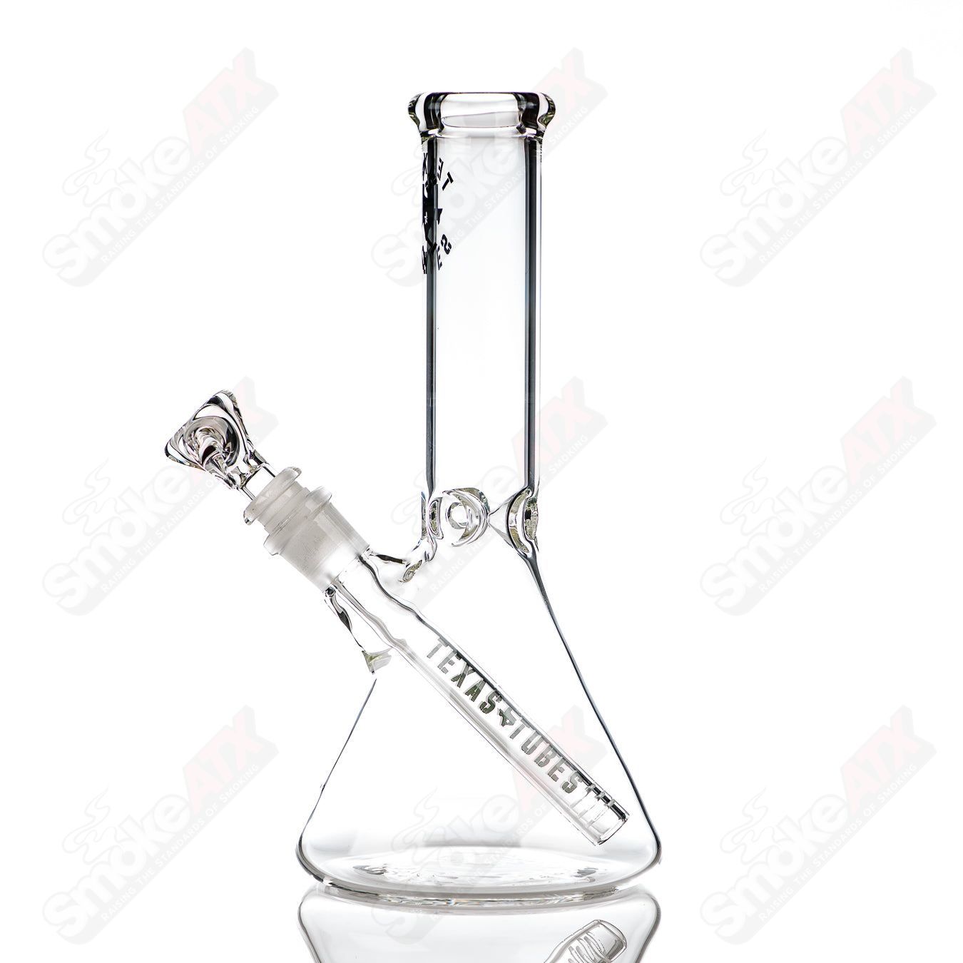 10-inch glass beaker with 14mm opening from Texas Tubes, designed for laboratory or scientific use.