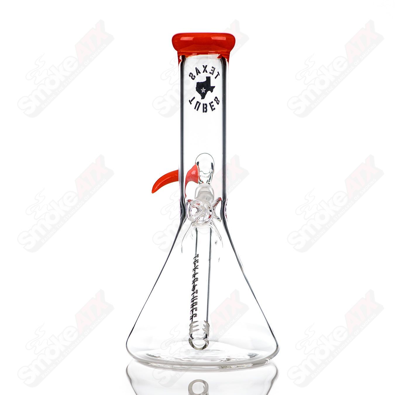 10-inch Texas Tubes glass beaker with orange crayon color accent, 14mm diameter, ideal for laboratory or creative use.