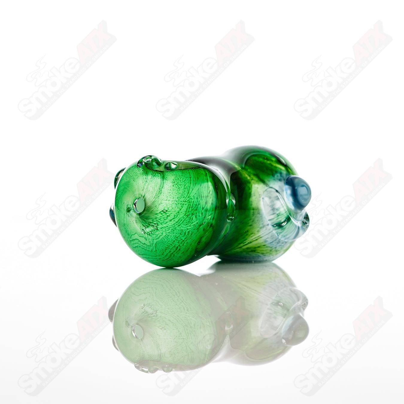 Glass pipe called the #11 Bean Spoon by Nobody, featuring a clear glass design with a rounded bowl and smooth mouthpiece.
