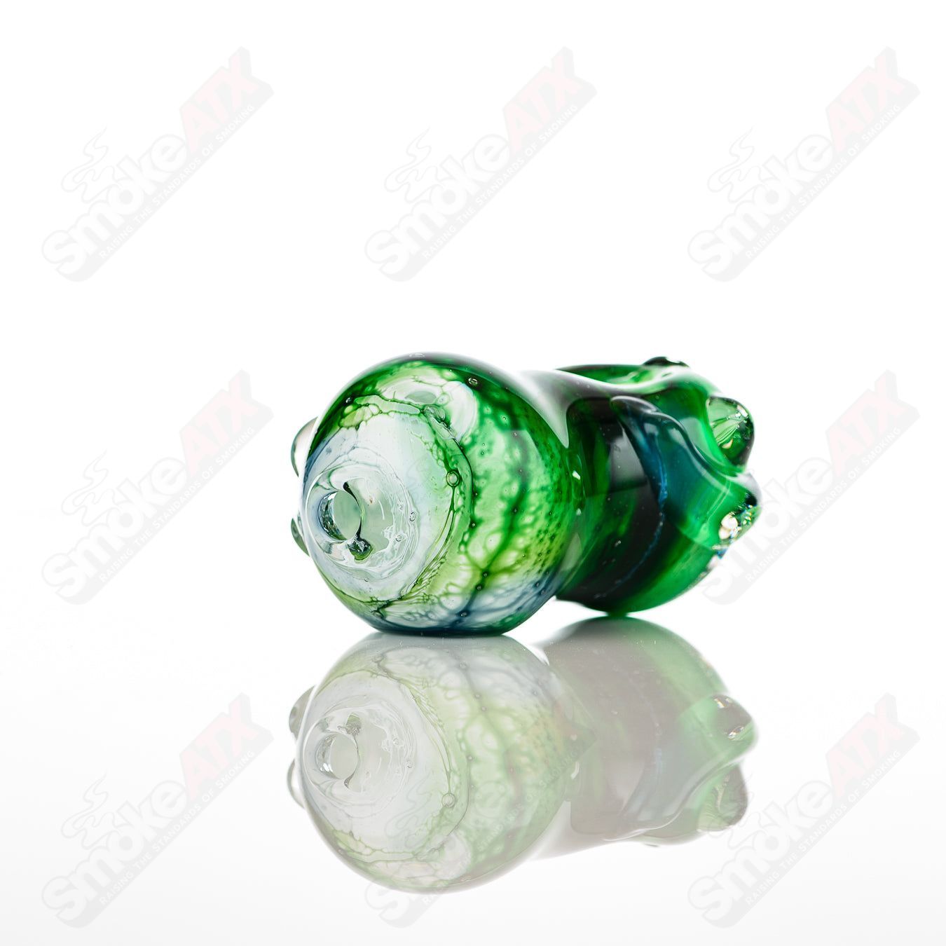 Glass pipe called the #11 Bean Spoon by Nobody, featuring a clear glass design with a rounded bowl and smooth mouthpiece.