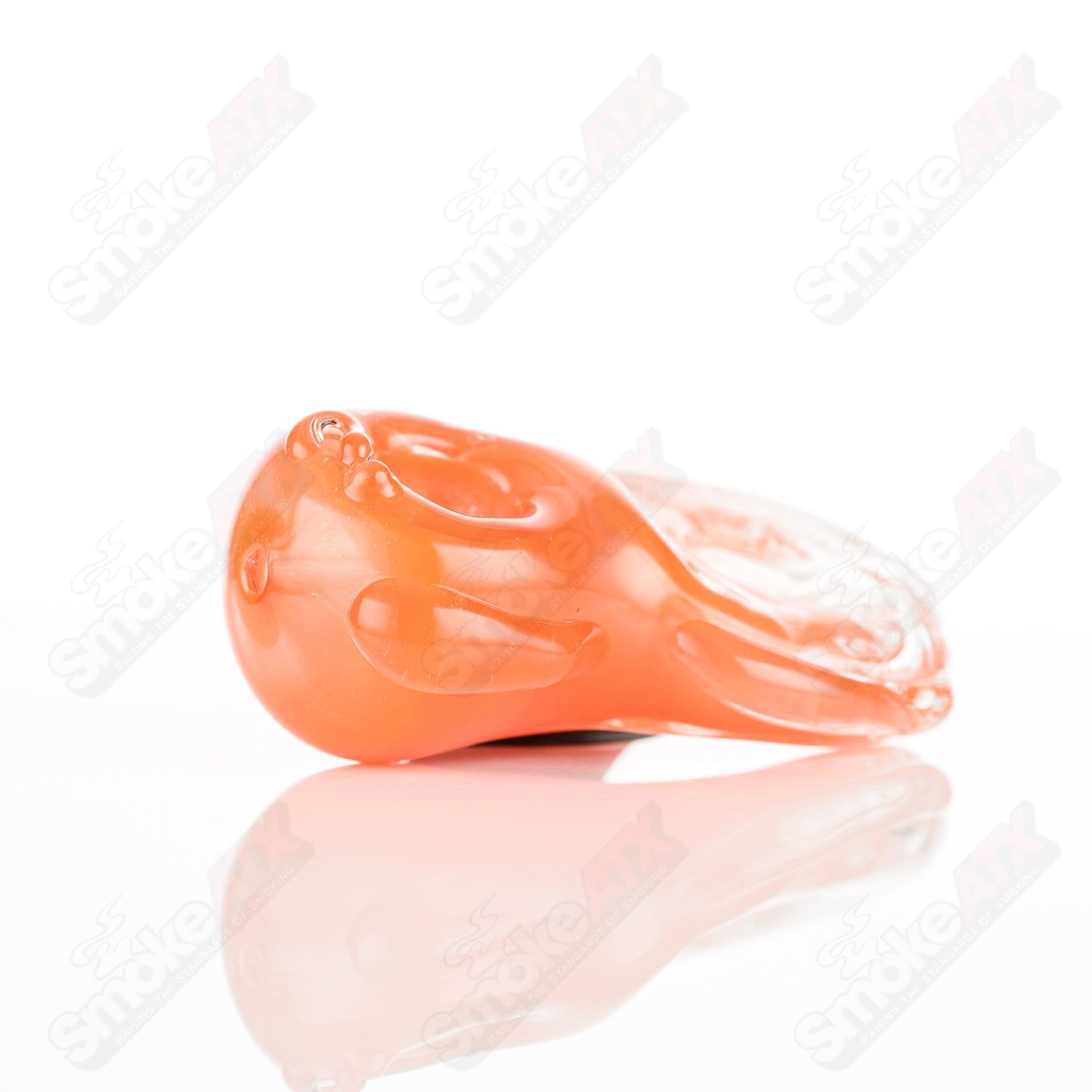 Glass Goddess Pipe by Nobody, clear glass pipe with intricate goddess design, suitable for aromatic herbal use.