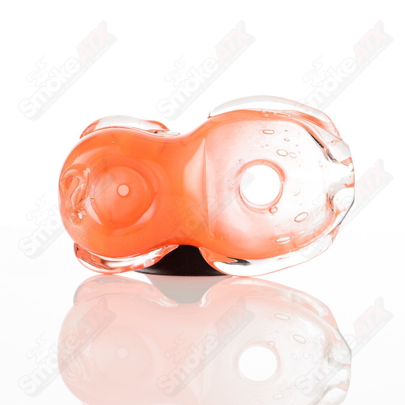 Glass Goddess Pipe by Nobody, a clear glass hand pipe with intricate goddess design, perfect for smoking accessories.