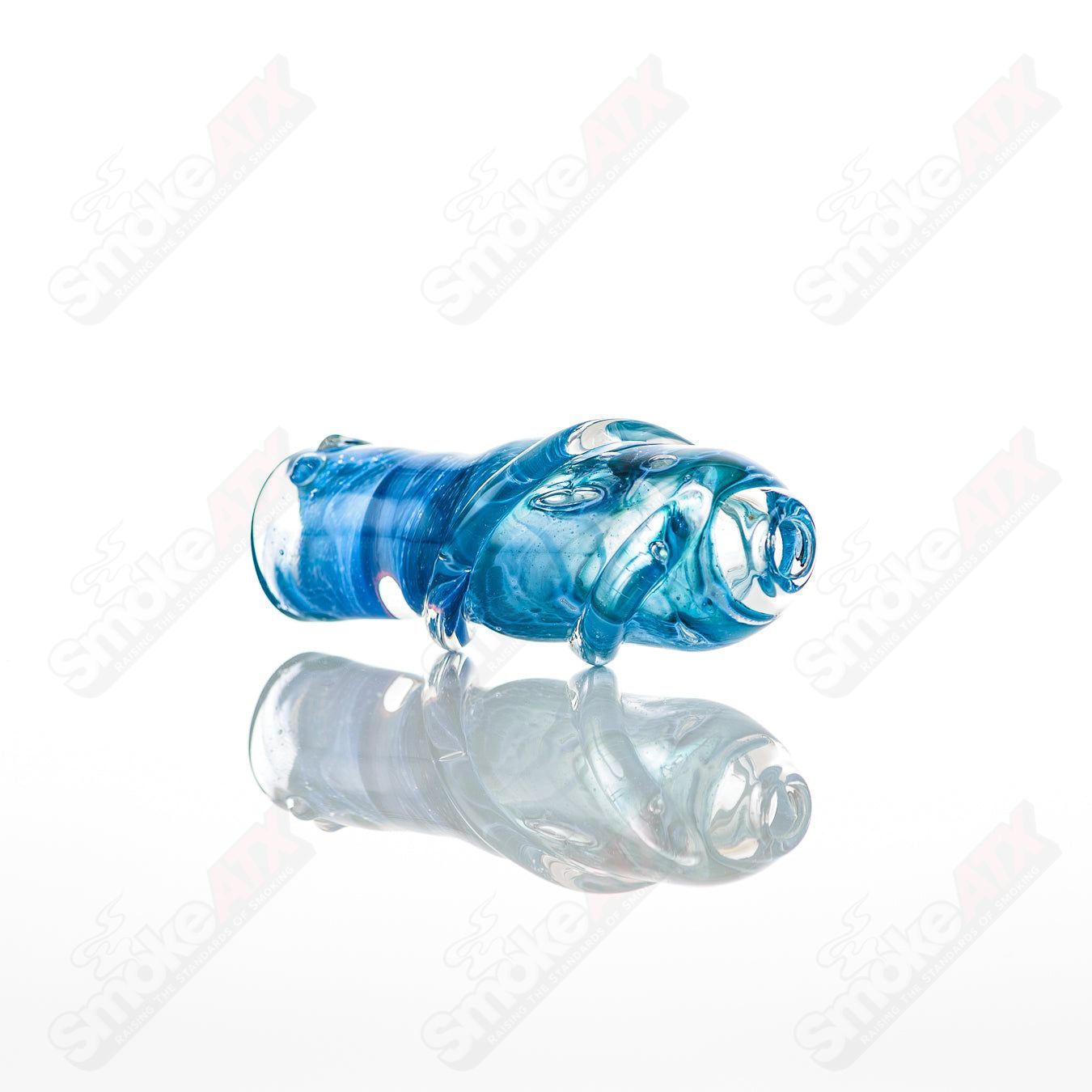 Large Glass Chillum by Nobody featuring a clear, smooth glass design with a compact, sturdy shape for easy handling.