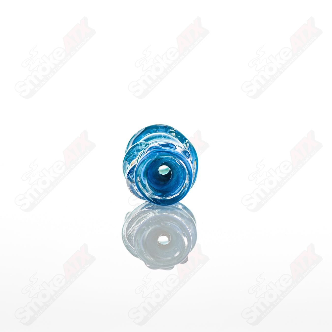 Large glass chillum by Nobody, clear glass with detailed design, showcasing a smooth, cylindrical shape perfect for smoking.