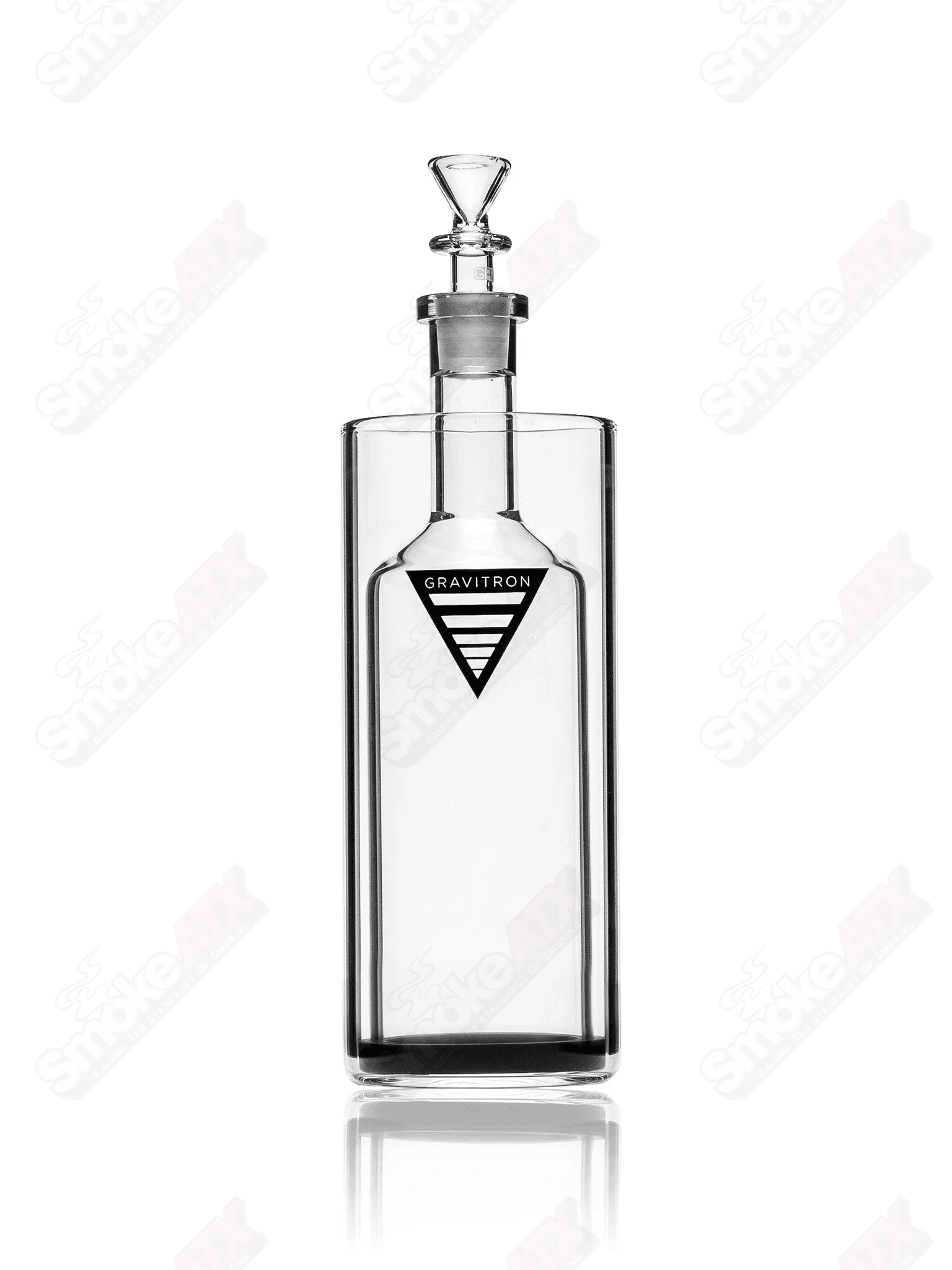 Large 11-inch Grav Labs Gravitron G04.V2 glass pipe with intricate design and clear glass finish, ideal for smoking enjoyment.