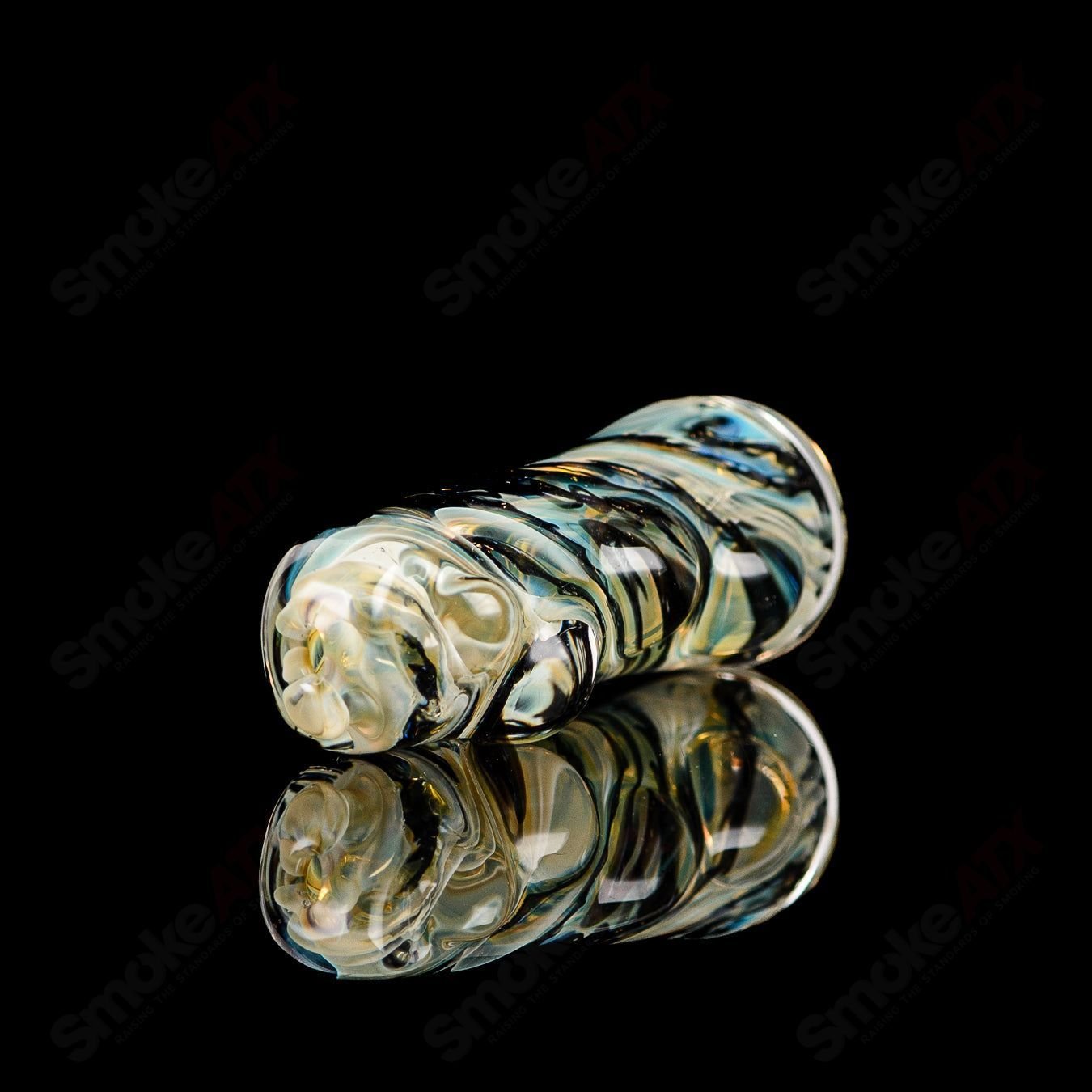 Texas Hot Glass #11 Taster Chillum glass pipe with clear design, showcasing the compact, hand-held smoking device.