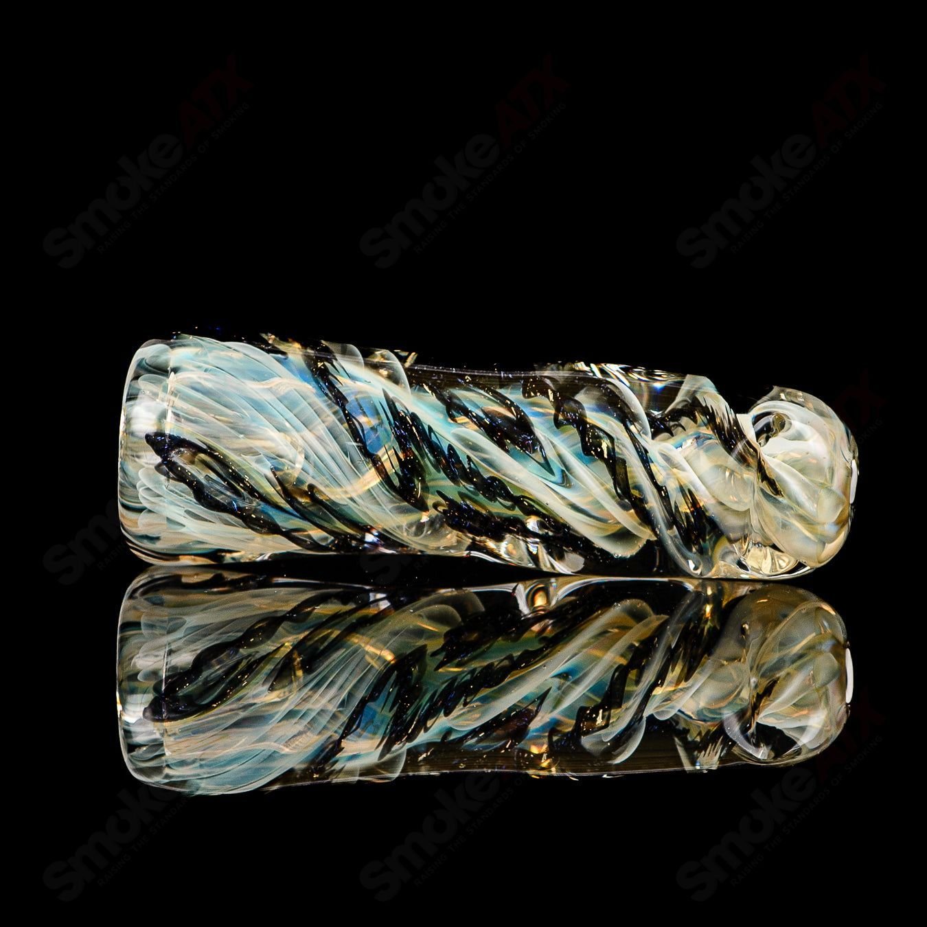 Texas Hot Glass #11 Taster Chillum glass with clear, smooth design for smoking enjoyment, featuring a compact, portable shape.
