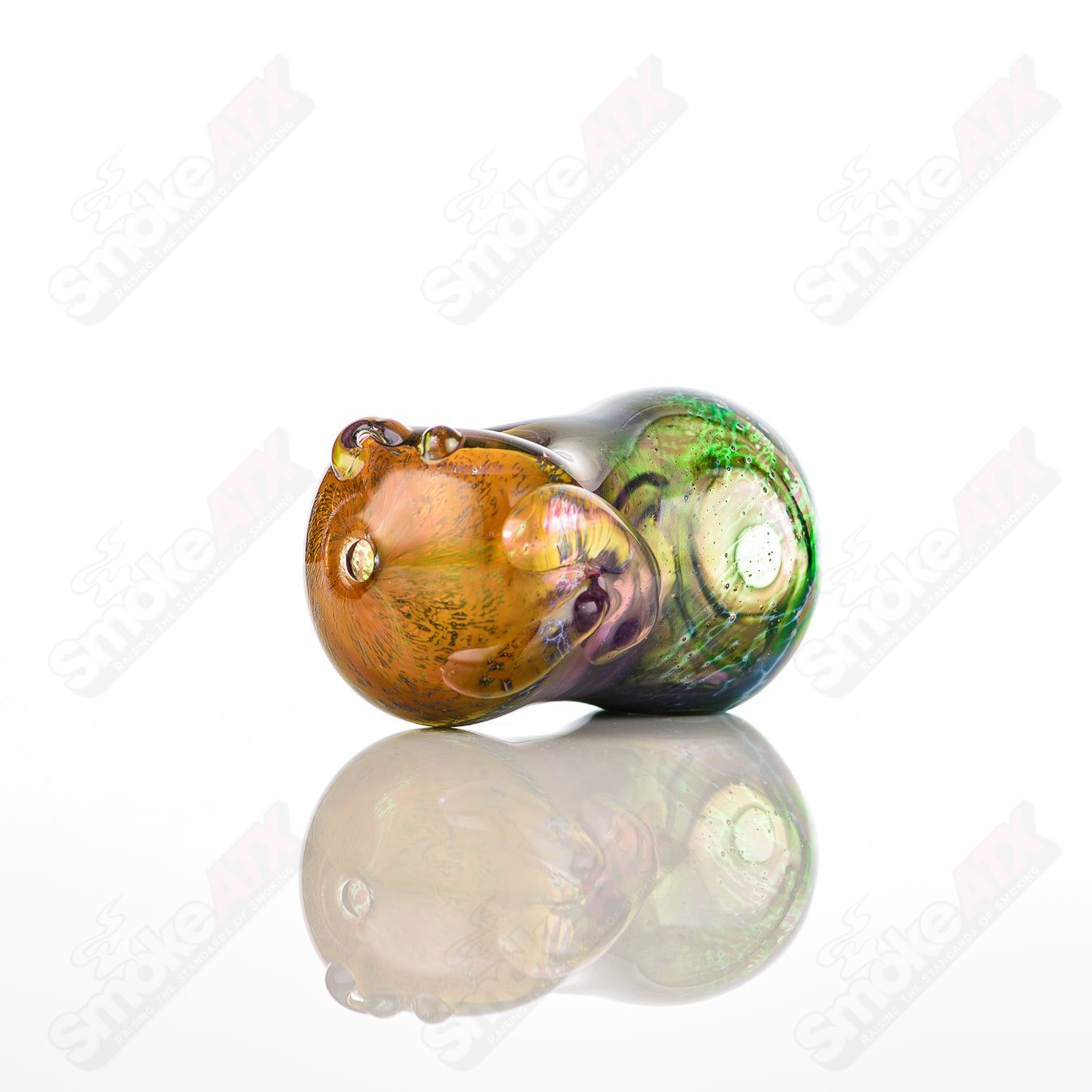 Glass pipe called #12 Bean Spoon by Glass by Nobody, featuring a clear glass design with a spoon-shaped bowl and smooth finish.