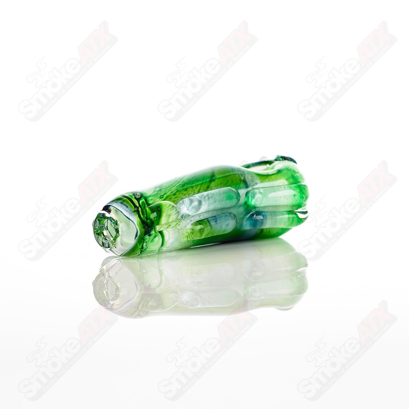 Glass pipe called #12 Spoon by Nobody, featuring clear glass with a rounded bowl and straight stem for smoking.
