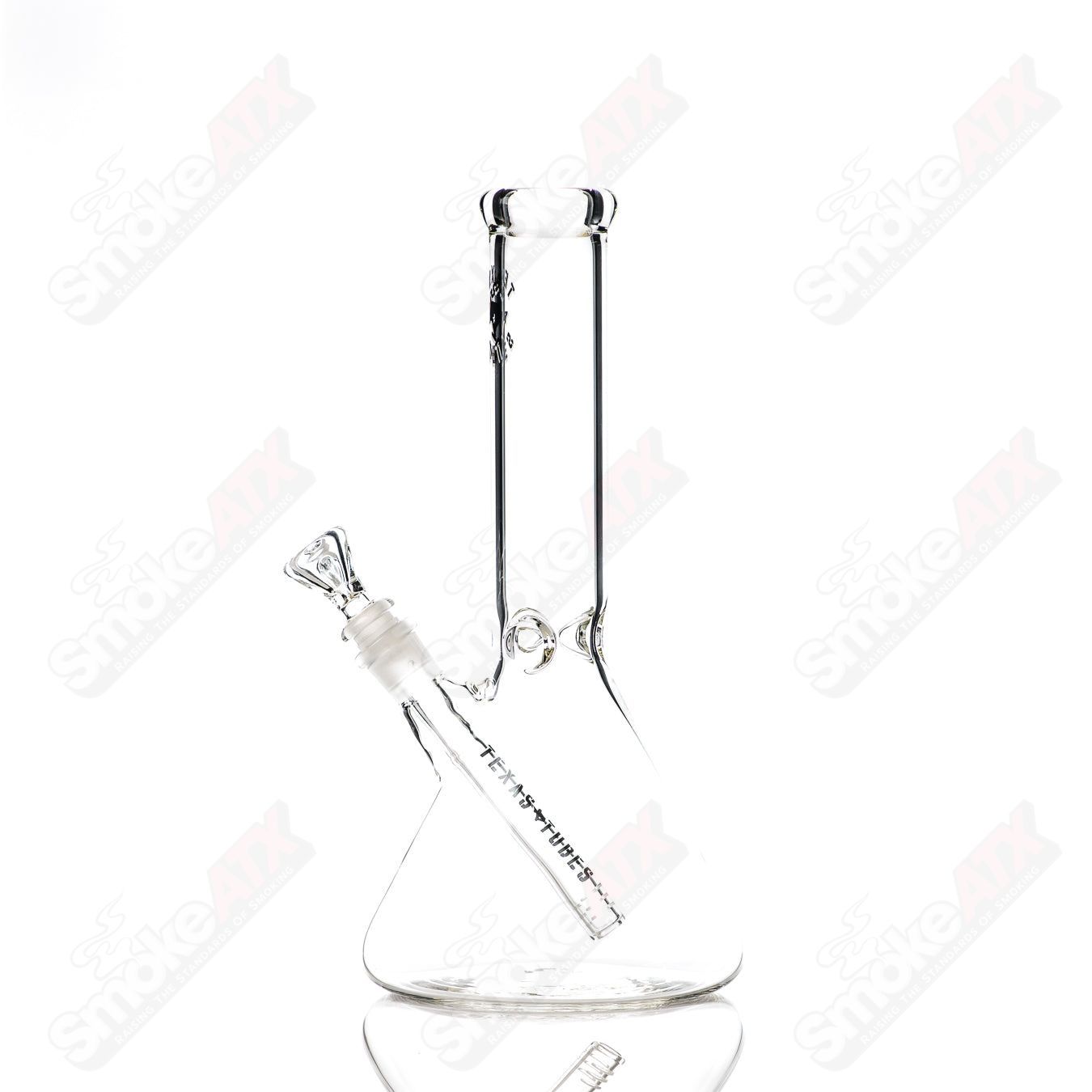 12-inch clear glass beaker from Texas Tubes with 14mm opening, designed for laboratory or scientific use.