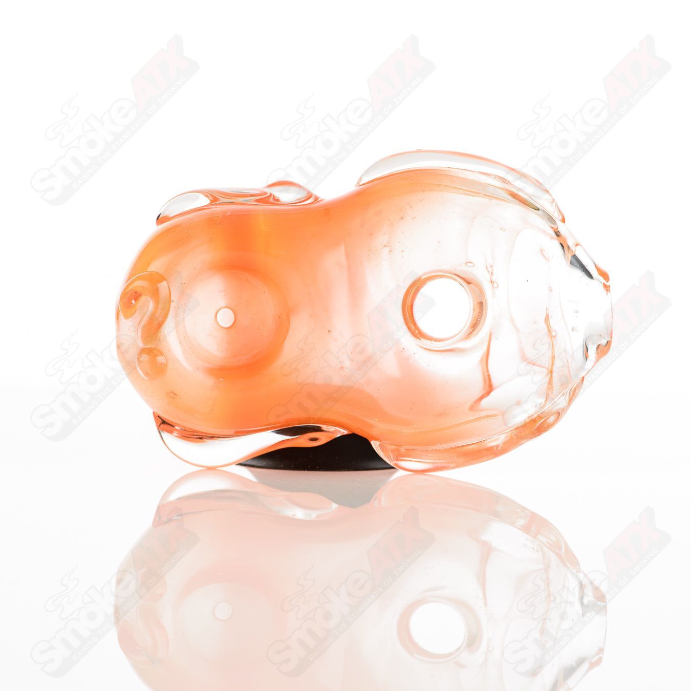 Glass Goddess Pipe by Nobody, clear glass pipe featuring intricate goddess design, perfect for smoking enjoyment.