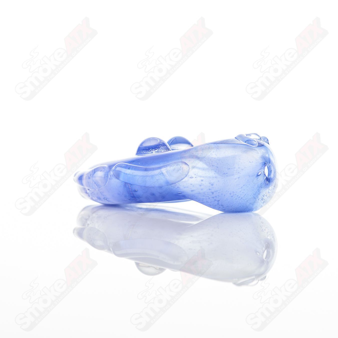 Glass Goddess Pipe by Nobody, handcrafted clear glass pipe with intricate goddess design, suitable for smoking.