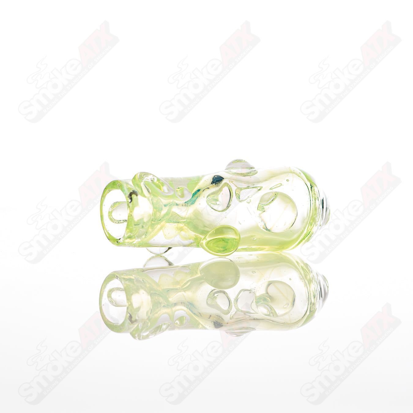 Large Glass Chillum by Nobody, transparent glass pipe with a straight design, designed for smooth smoking experience.