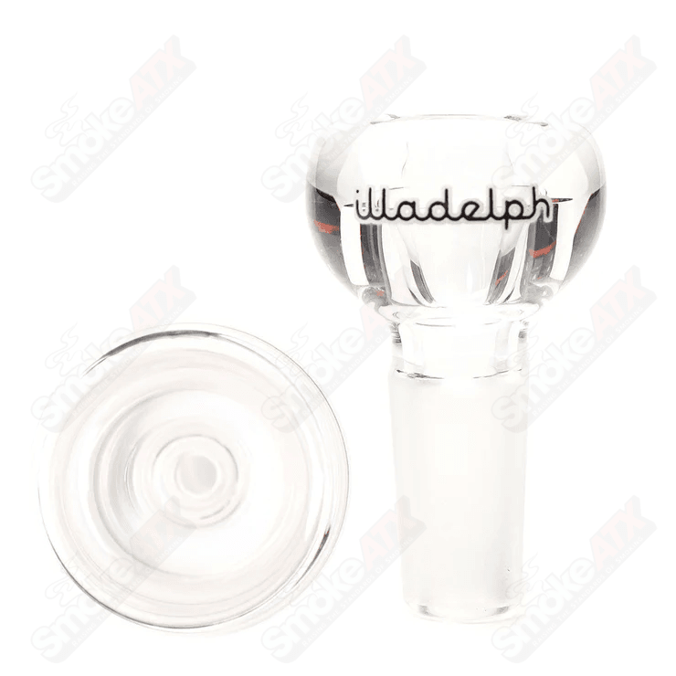 Illadelph black glass 14/20 single hole slide bowl for smoking accessories, featuring a sleek design and durable construction.