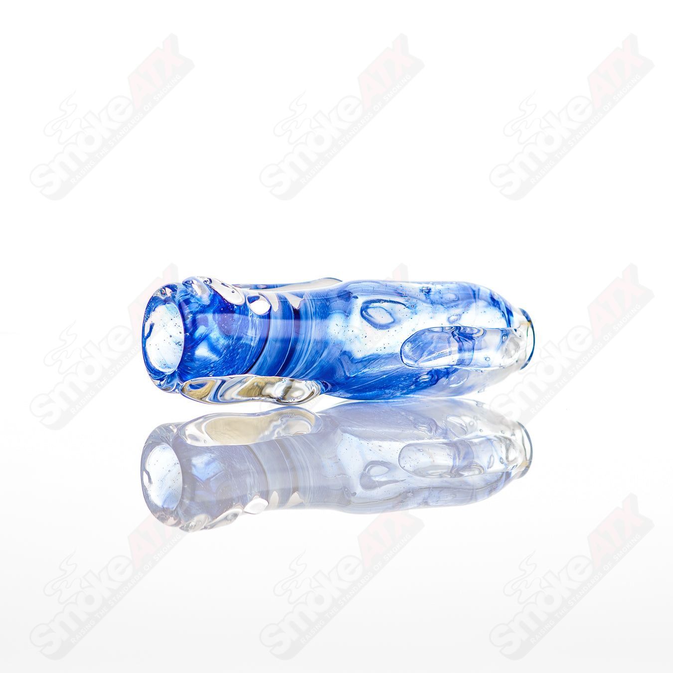 Large Glass Chillum by Nobody, clear glass pipe with a simple cylindrical design, perfect for personal use or smoking.