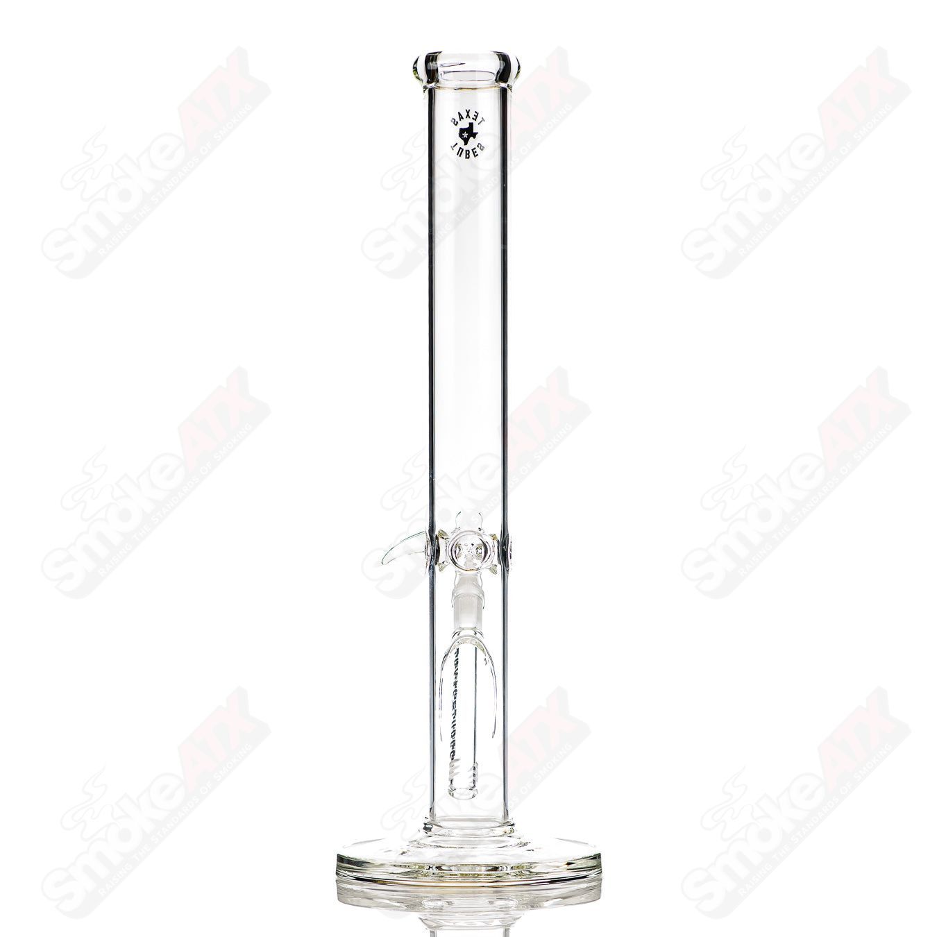Clear 16-inch straight glass tube with 14mm diameter from Texas Tubes, designed for smoking or artistic glasswork.