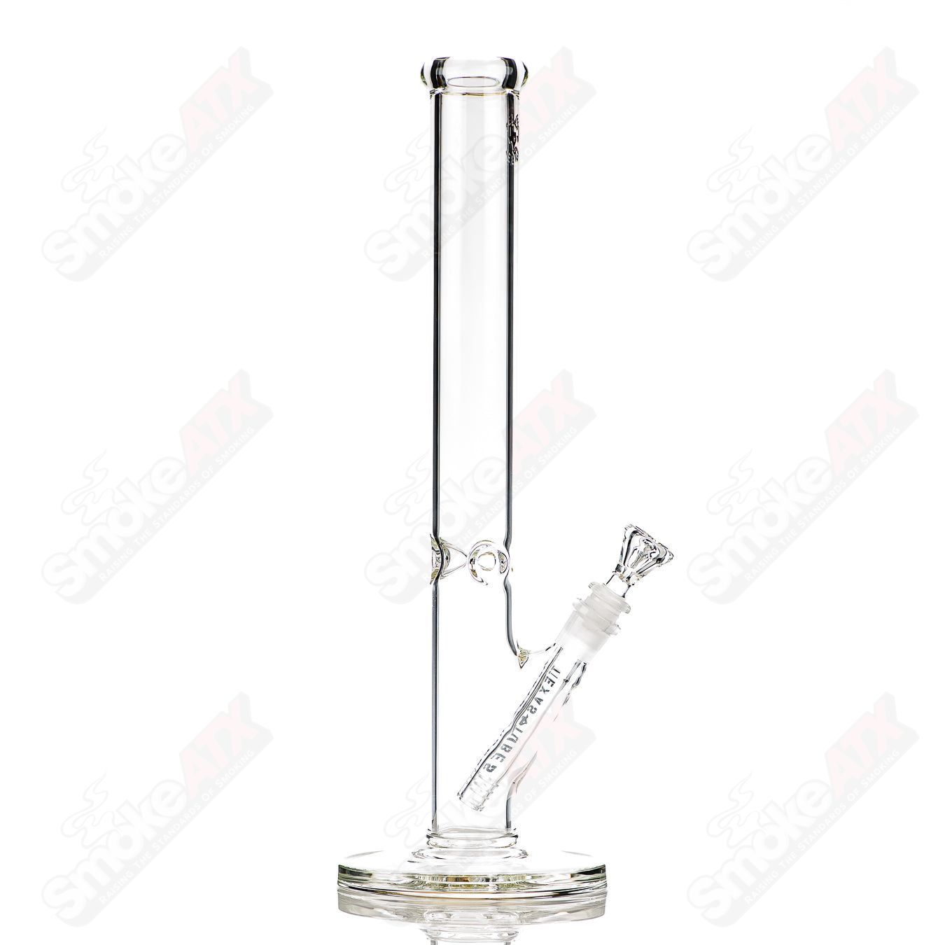 Clear 16-inch straight glass tube with 14mm opening from Texas Tubes, designed for smoking or vaporizing applications.