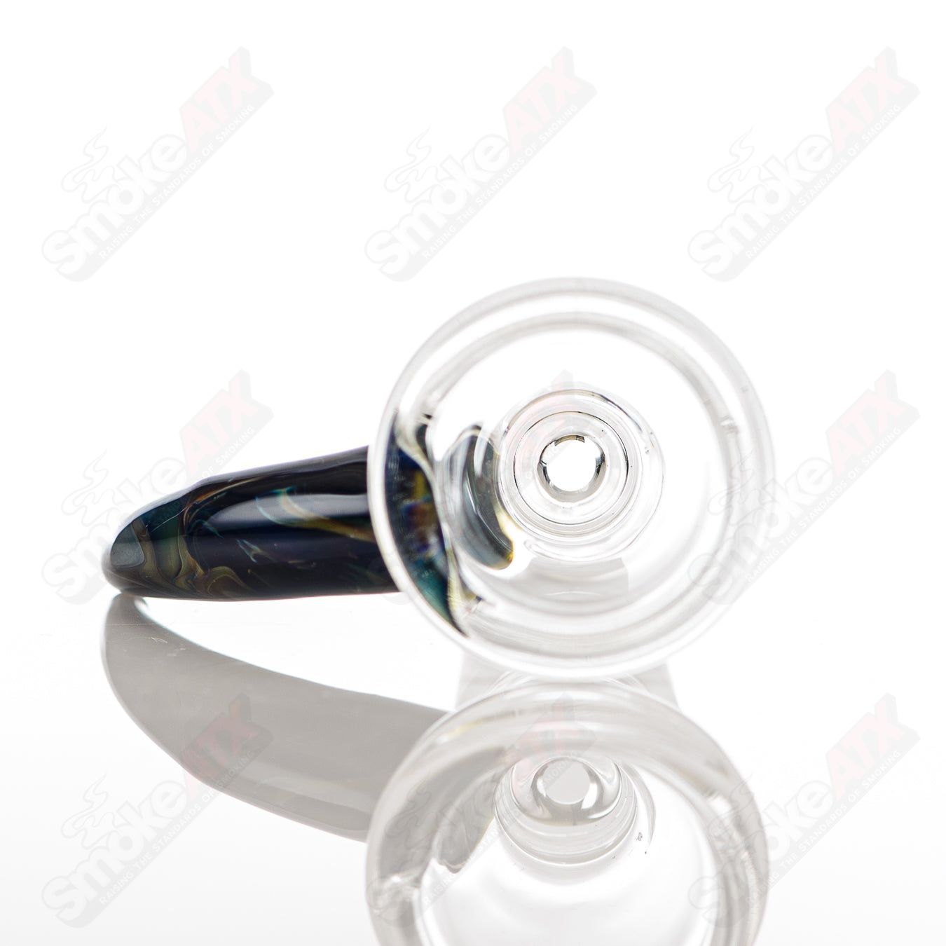 16-inch Texas Tubes glass straight tube with 18mm twin 8-arm blue-green design, featuring intricate glasswork and vibrant colors.