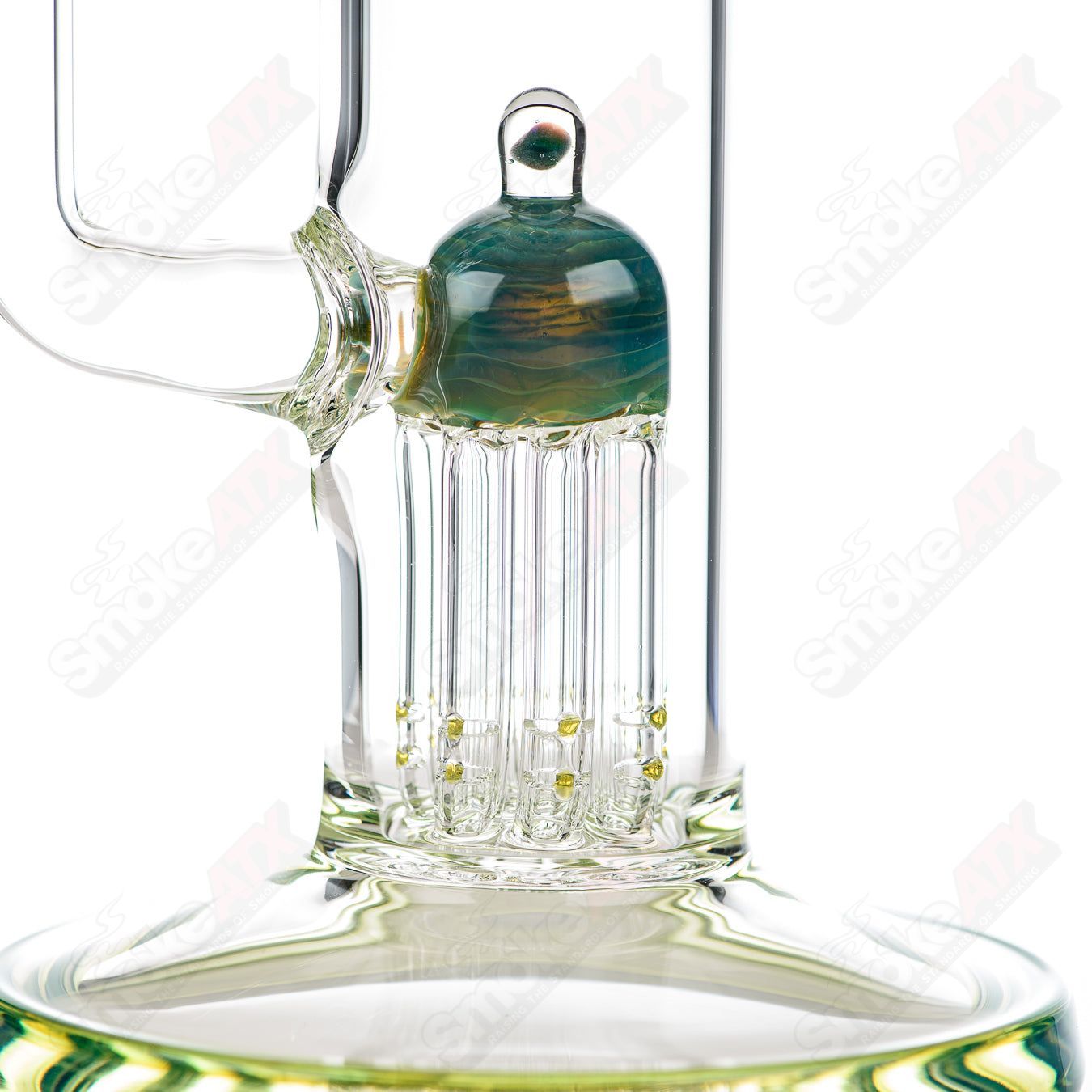 16-inch Texas Tubes glass straight twin 8-arm Green Energy Texas Tubes with 18mm diameter for smoking or vaporizing.