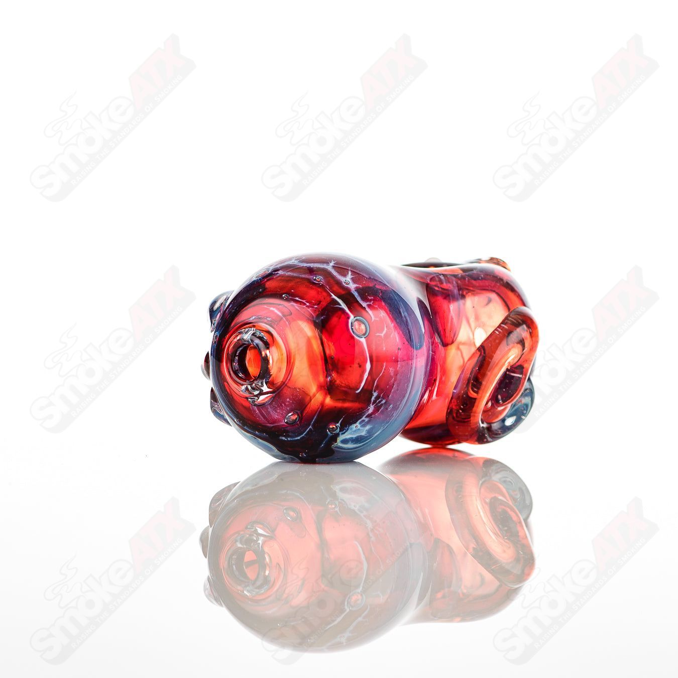 Glass Pipe Bean Spoon by Nobody, transparent glass with bean-shaped design, smooth mouthpiece and detailed craftsmanship.
