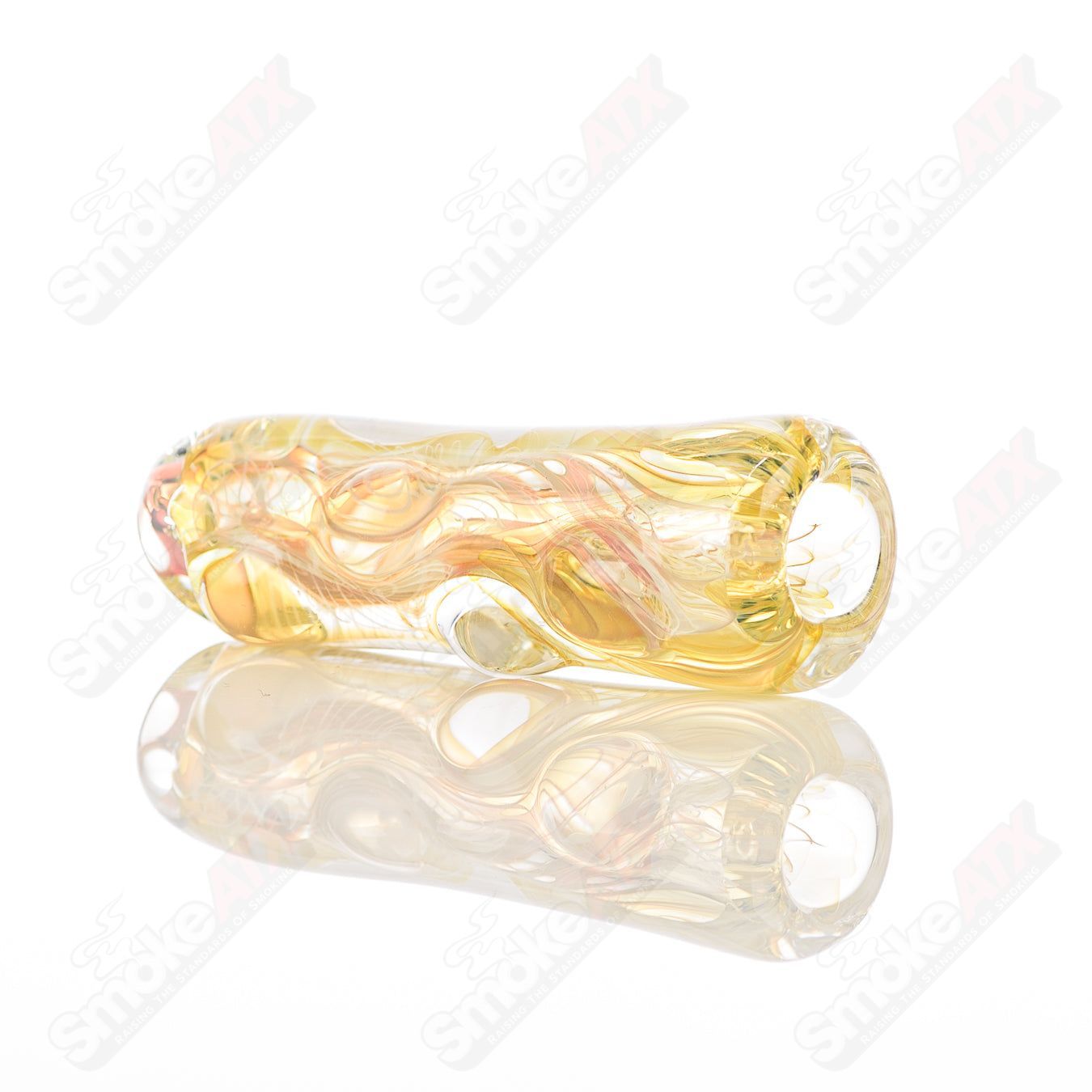 Texas Hot Glass #17 Taster Texas Hot Glass chillum glass pipe with clear design and compact shape.