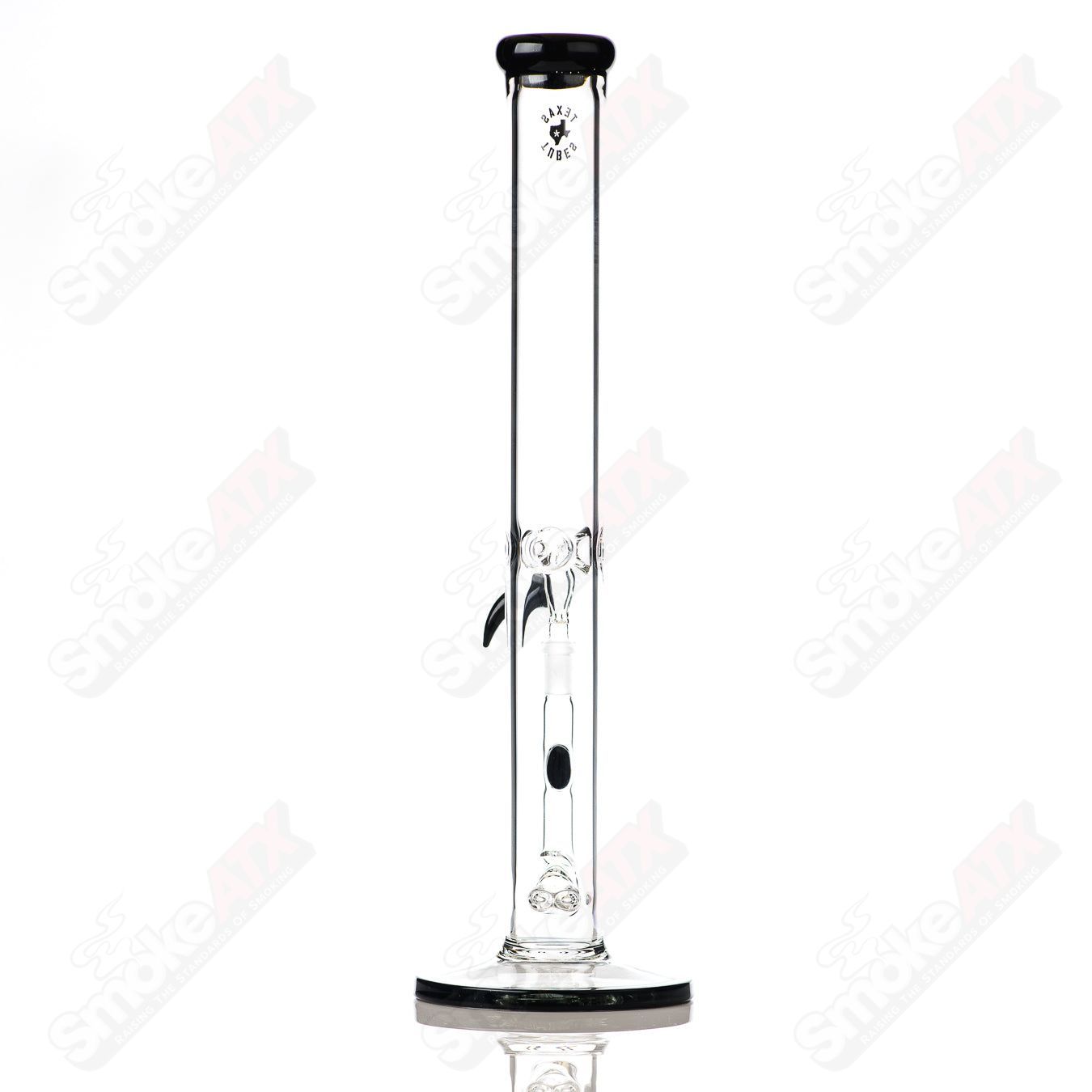 17-inch Texas Tubes dual stemline Galaxy waterpipe made of glass with 18mm joints and colorful galaxy design.