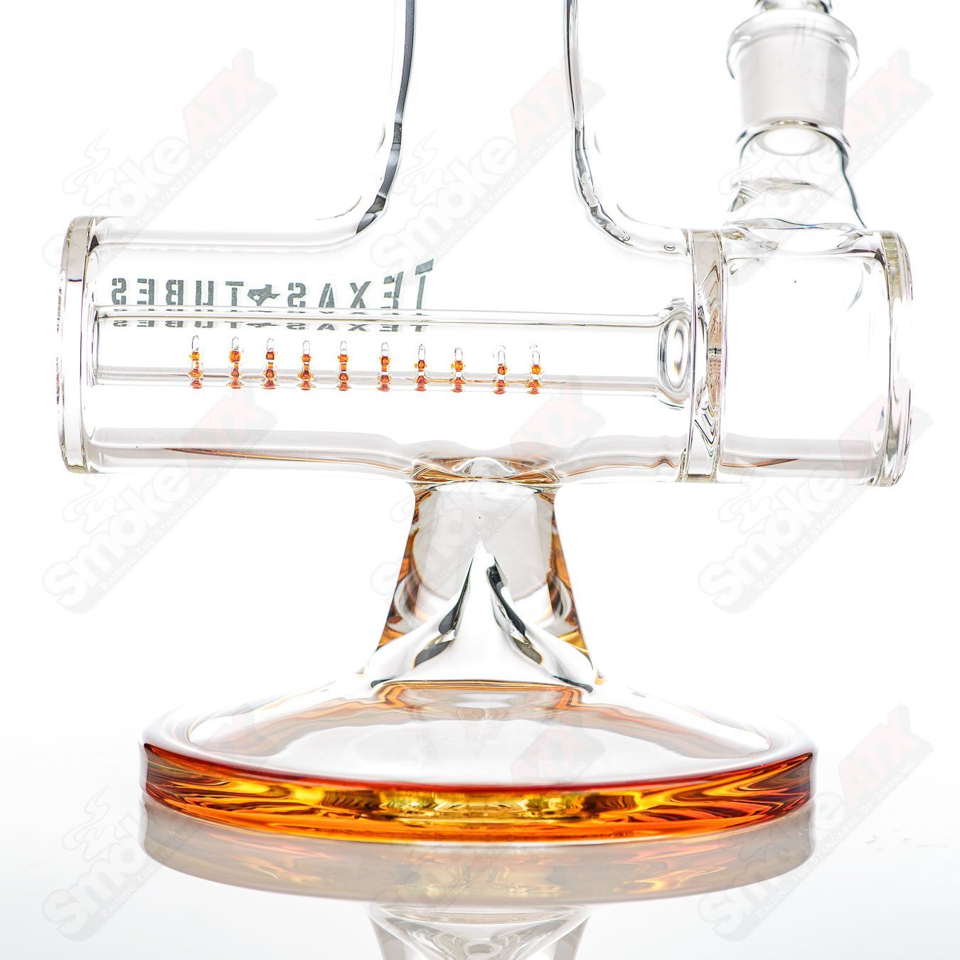 17-inch Texas Tubes glass inline tube with amber and purple colors, 50x5mm straight tube for smoking accessories