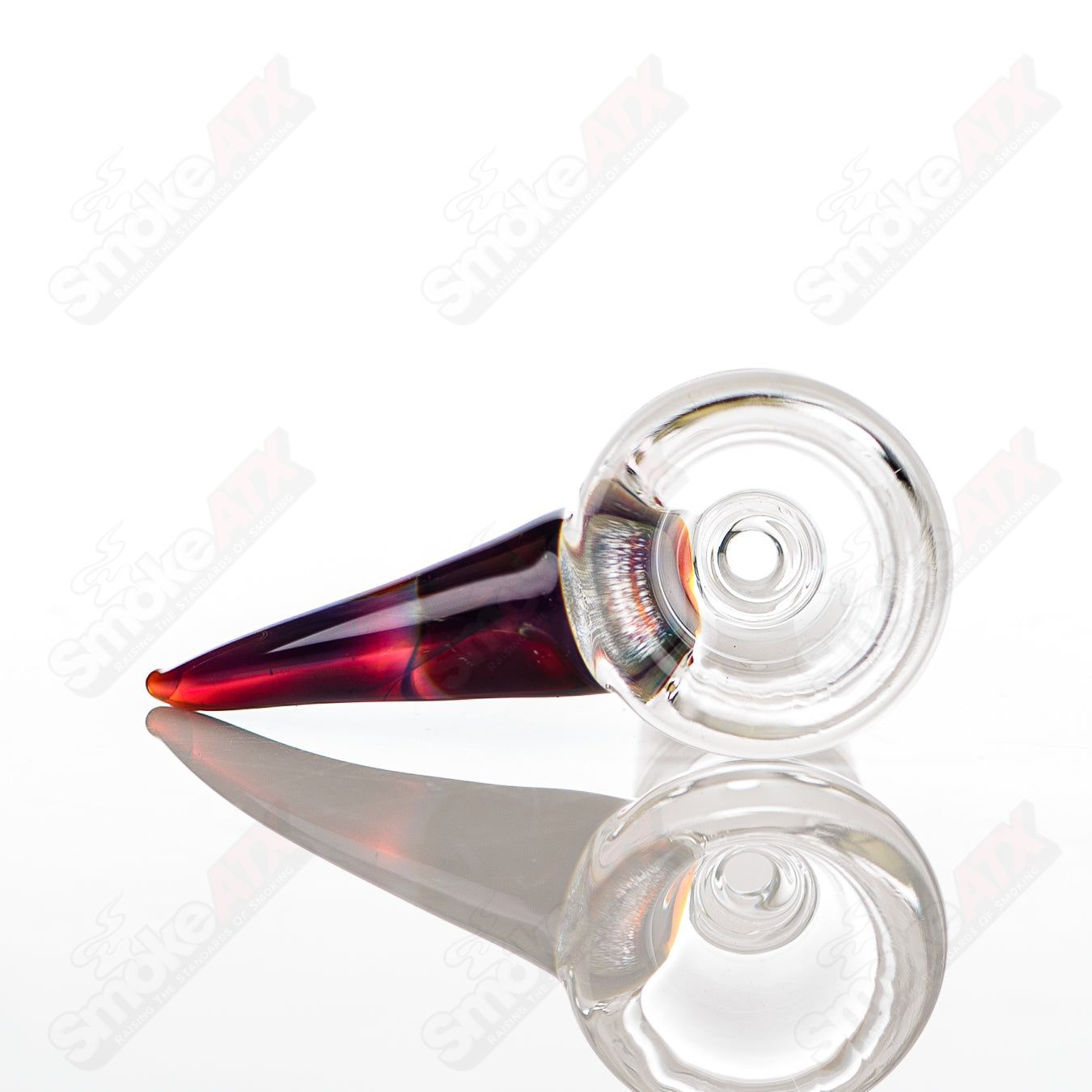 17-inch Texas Tubes glass inline tube in amber purple color with 50x5mm straight design.