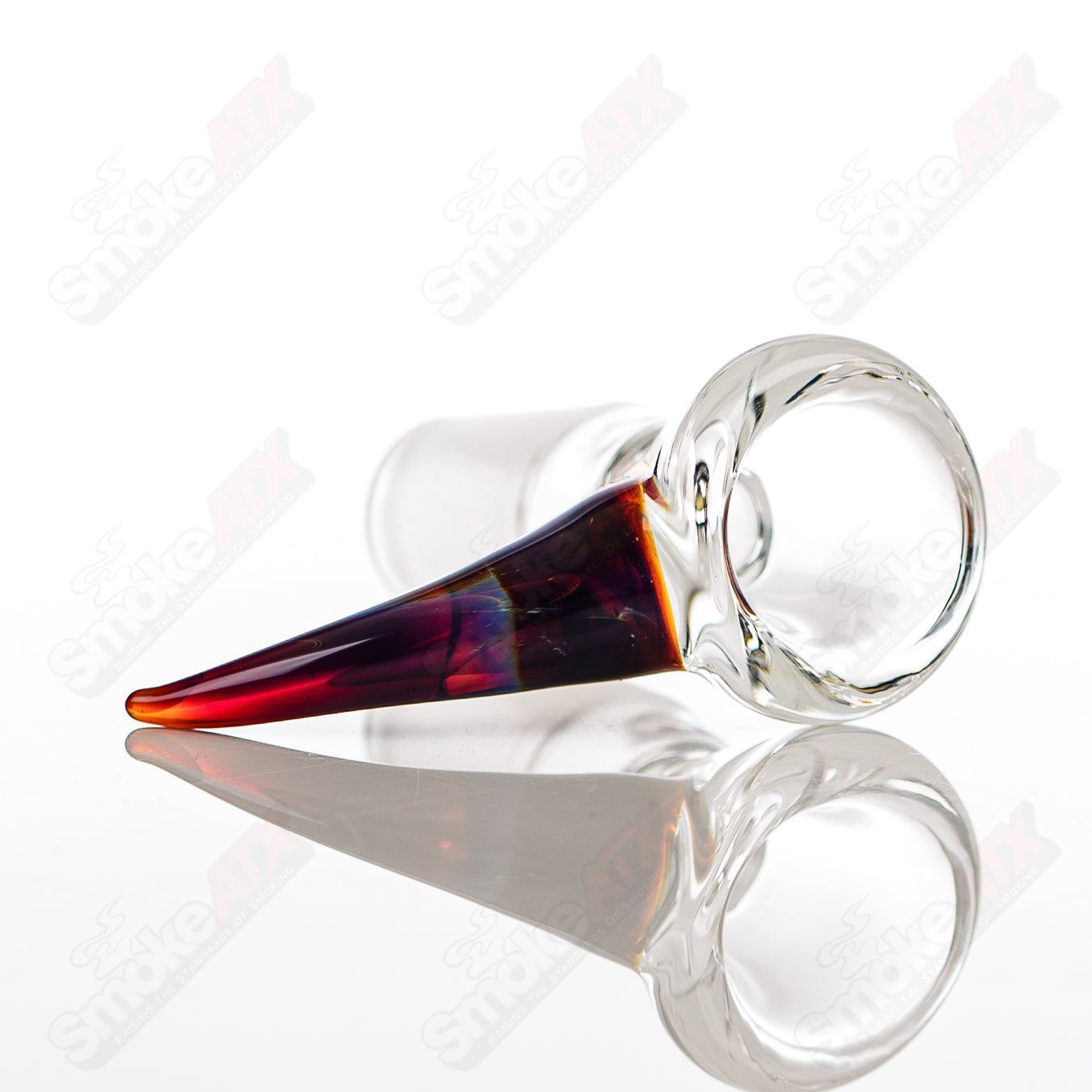 17-inch Texas Tubes glass inline tube in amber and purple colors, 50x5mm size, straight design for smoking or vaporizing.