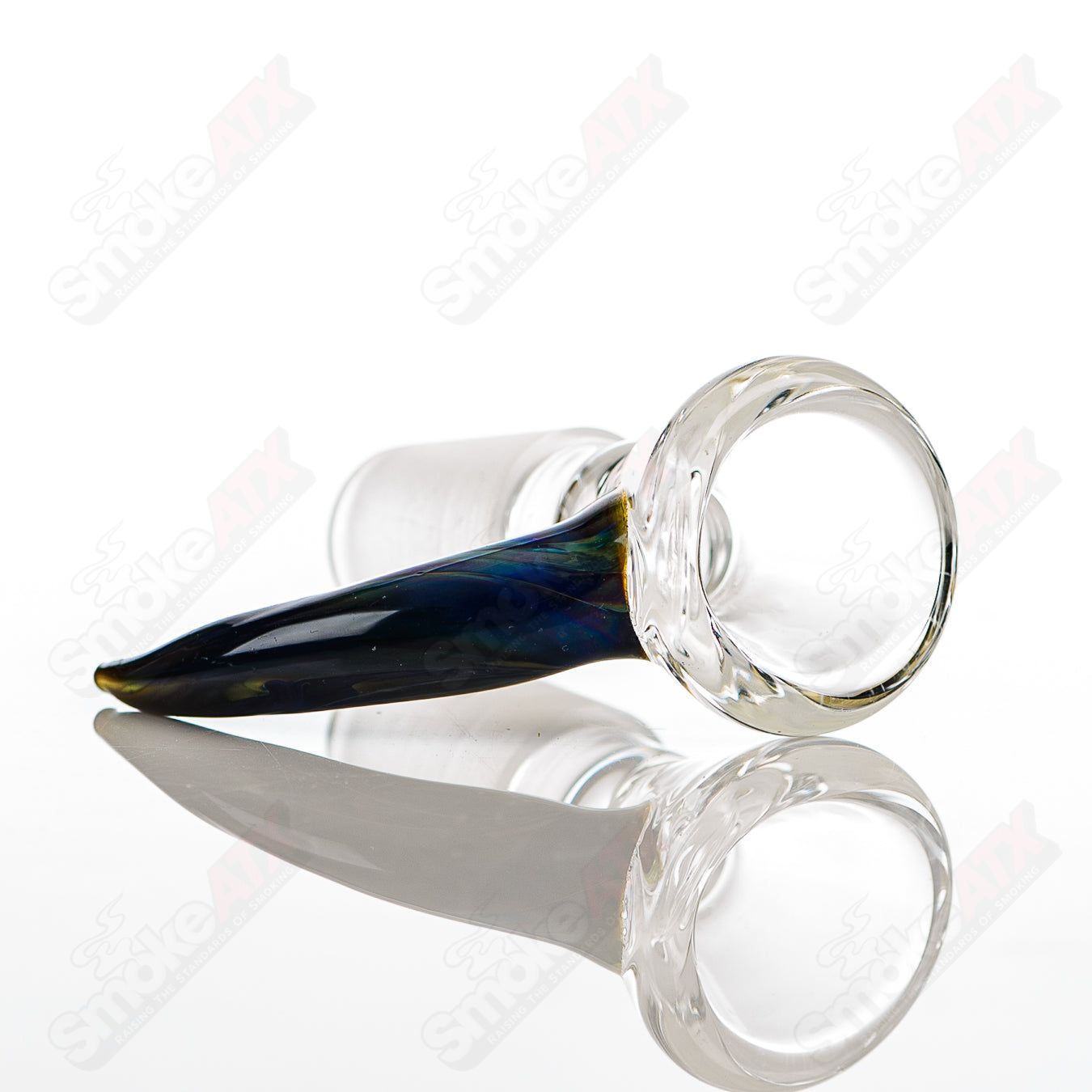 Blue-green 17-inch Texas Tubes glass inline straight tubes, 50x5mm, with vibrant color and clear glass finish.