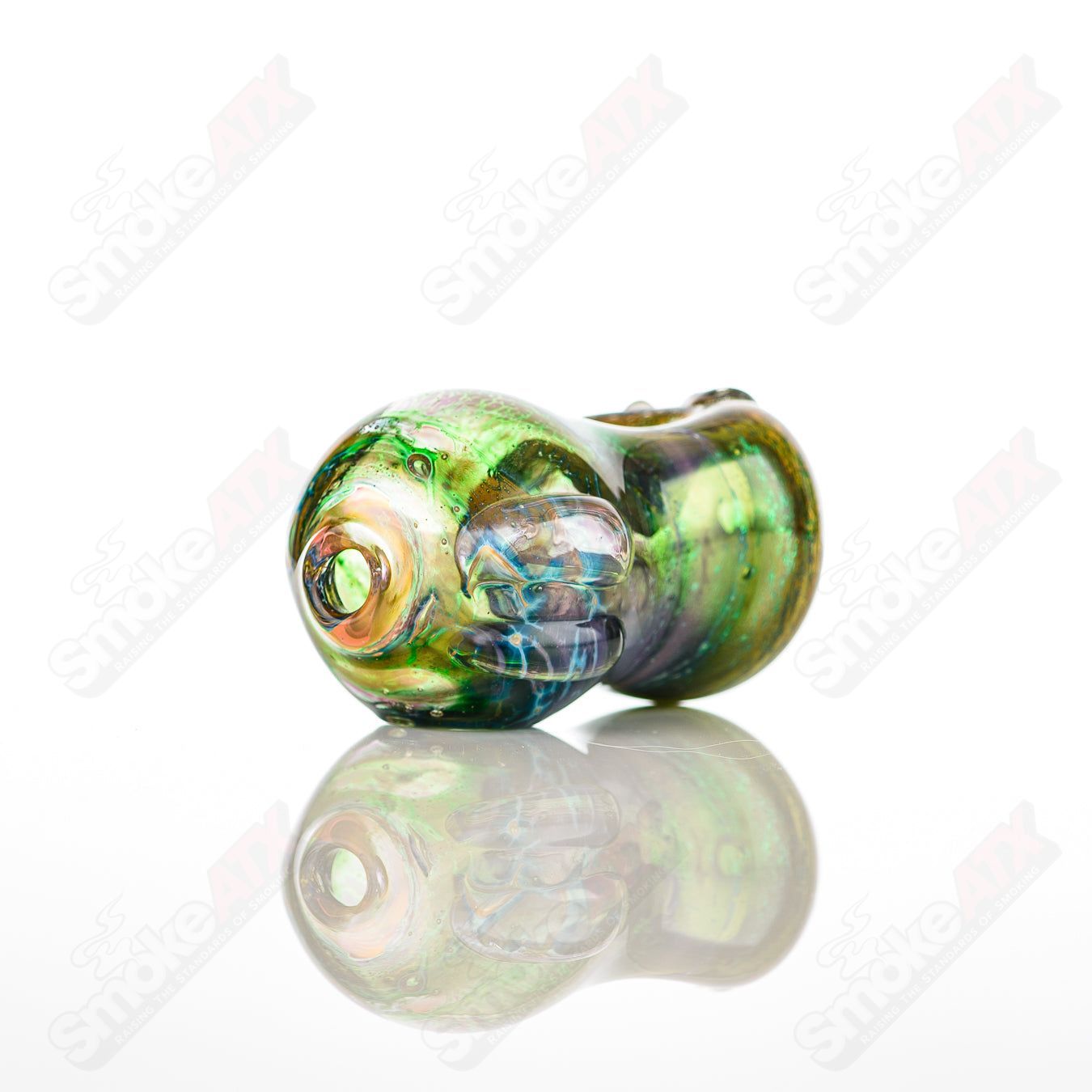 Glass pipe called the 18 Bean Spoon by Nobody, featuring a clear glass design with a distinctive spoon shape.