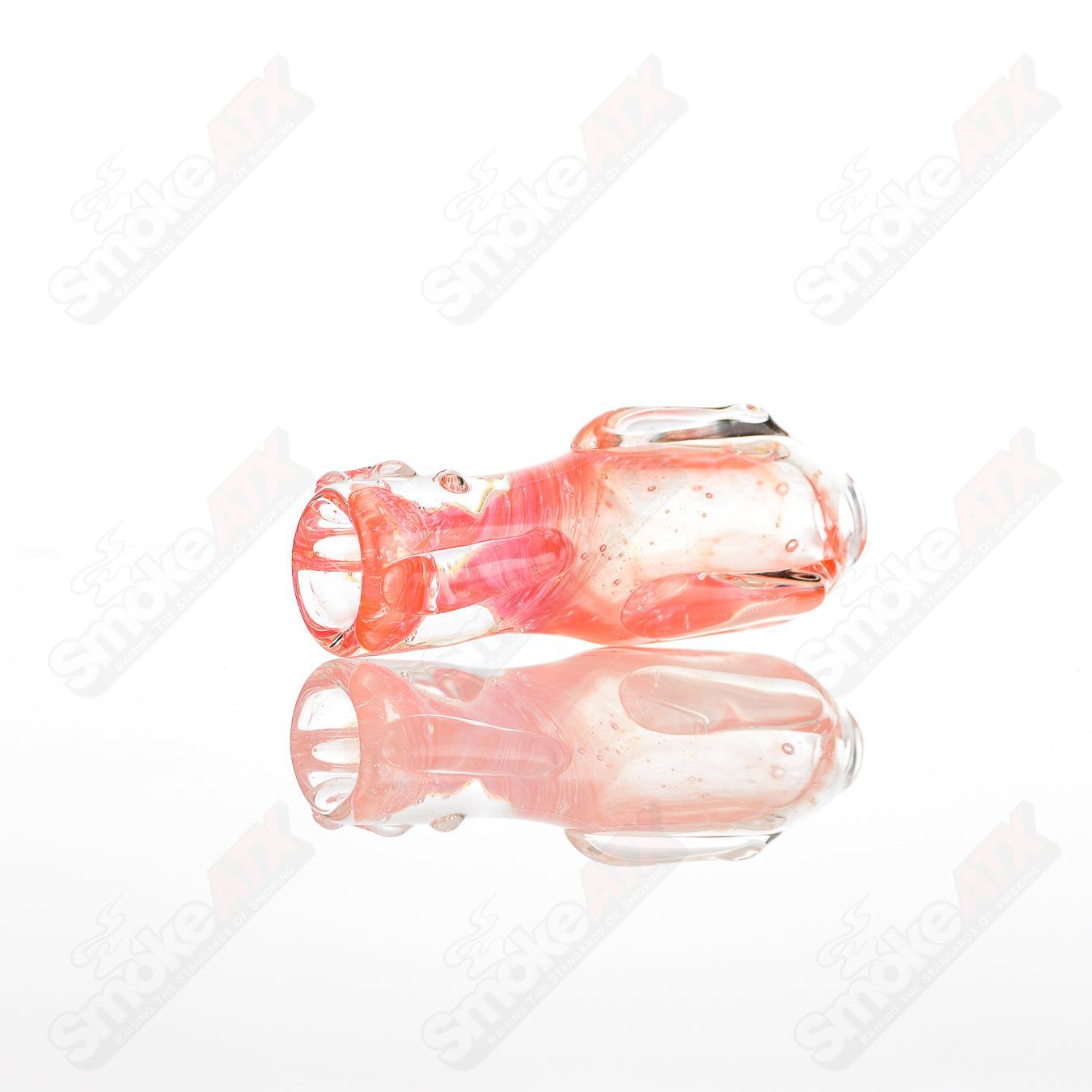 Large Glass Chillum by Nobody, clear handmade glass pipe with smooth design, perfect for discreet use and easy handling.