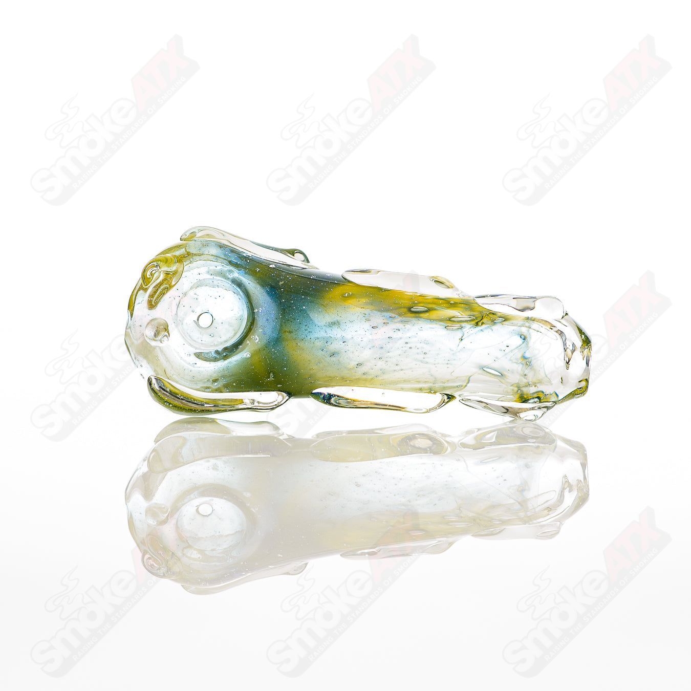 Glass pipe called the #18 Spoon Glass by Nobody, featuring a clear glass design with a rounded bowl and straight stem.